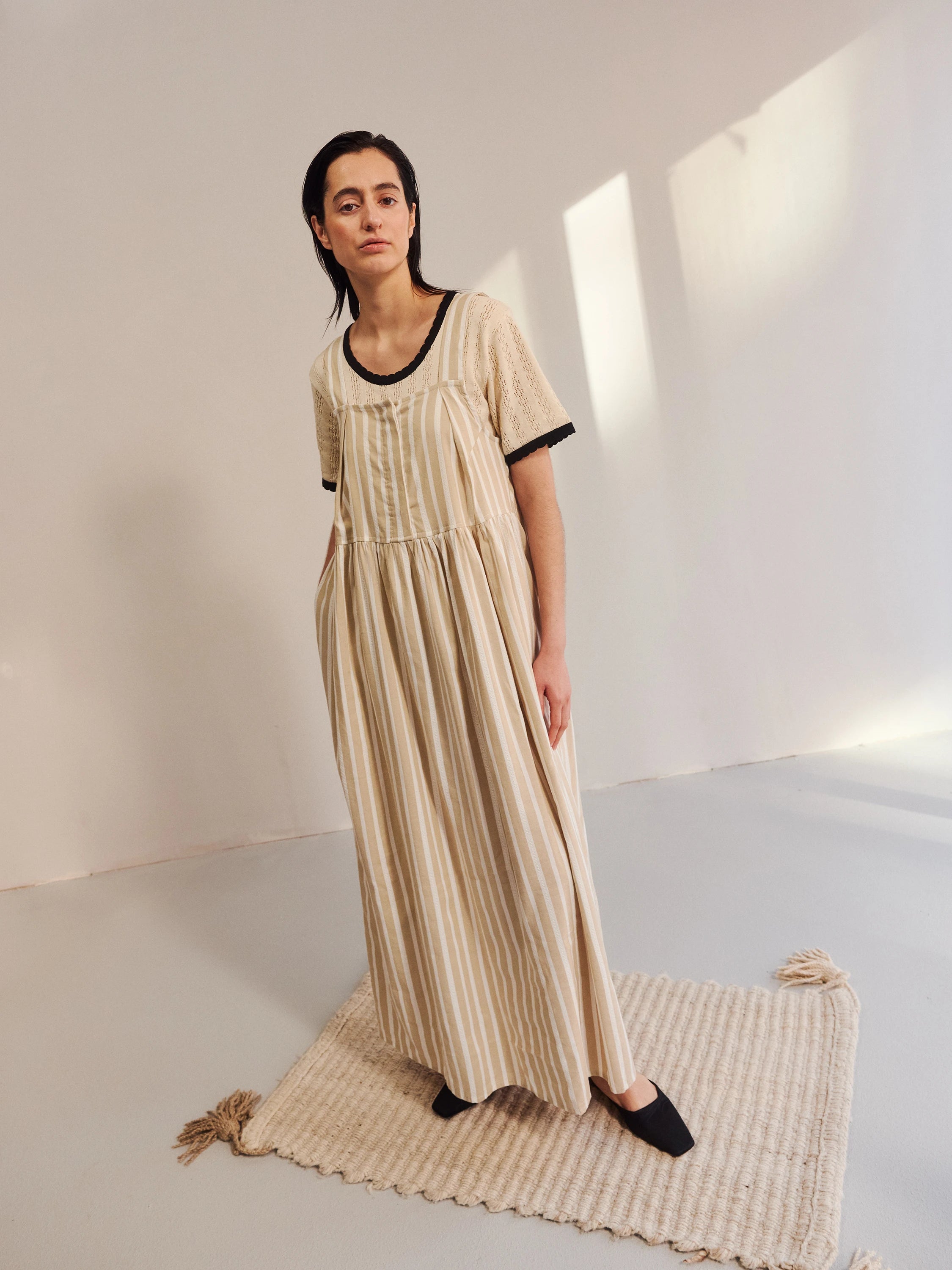 Bella Latte Stripe Dress - 70%