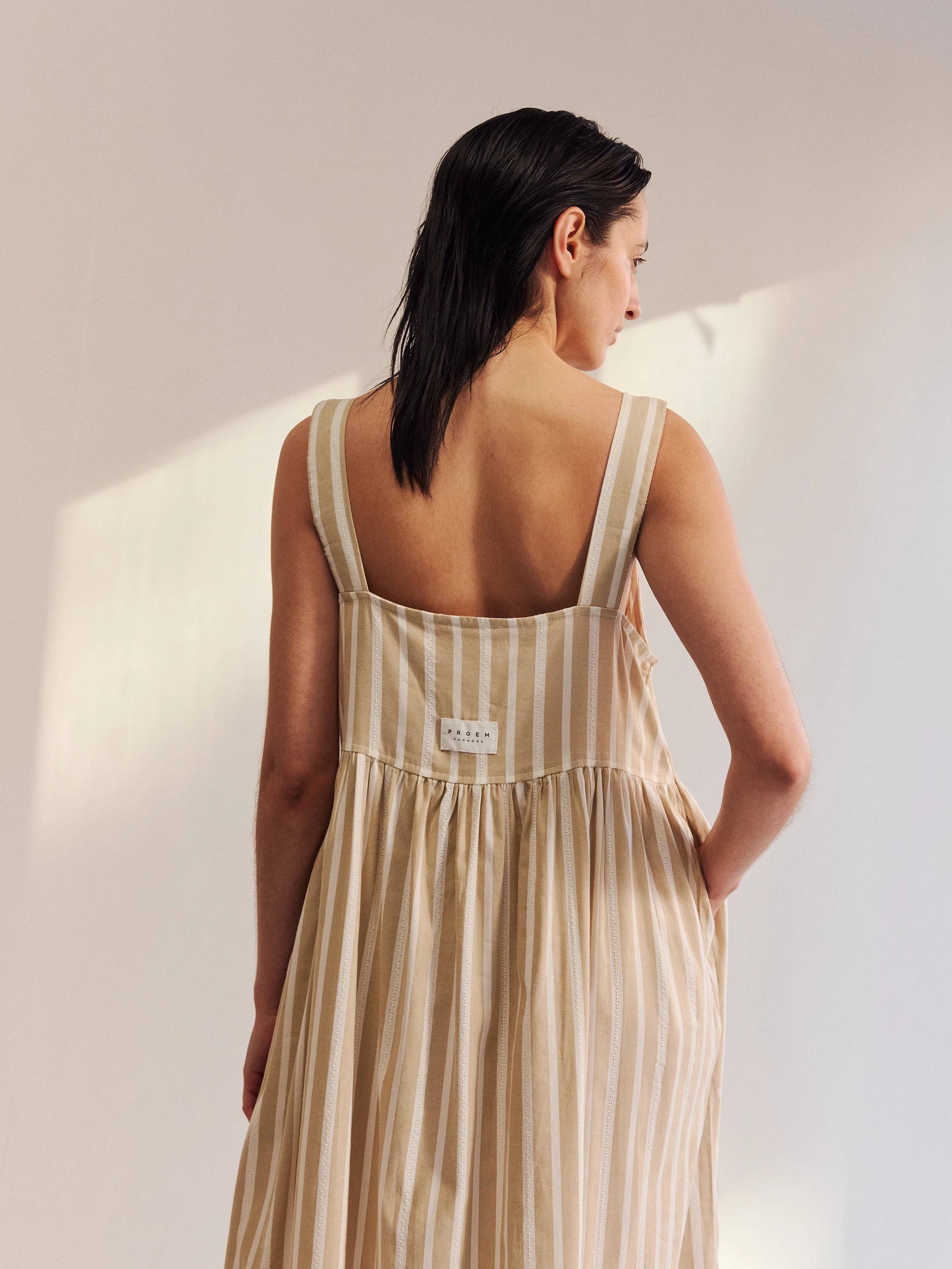 Bella Latte Stripe Dress - 70%