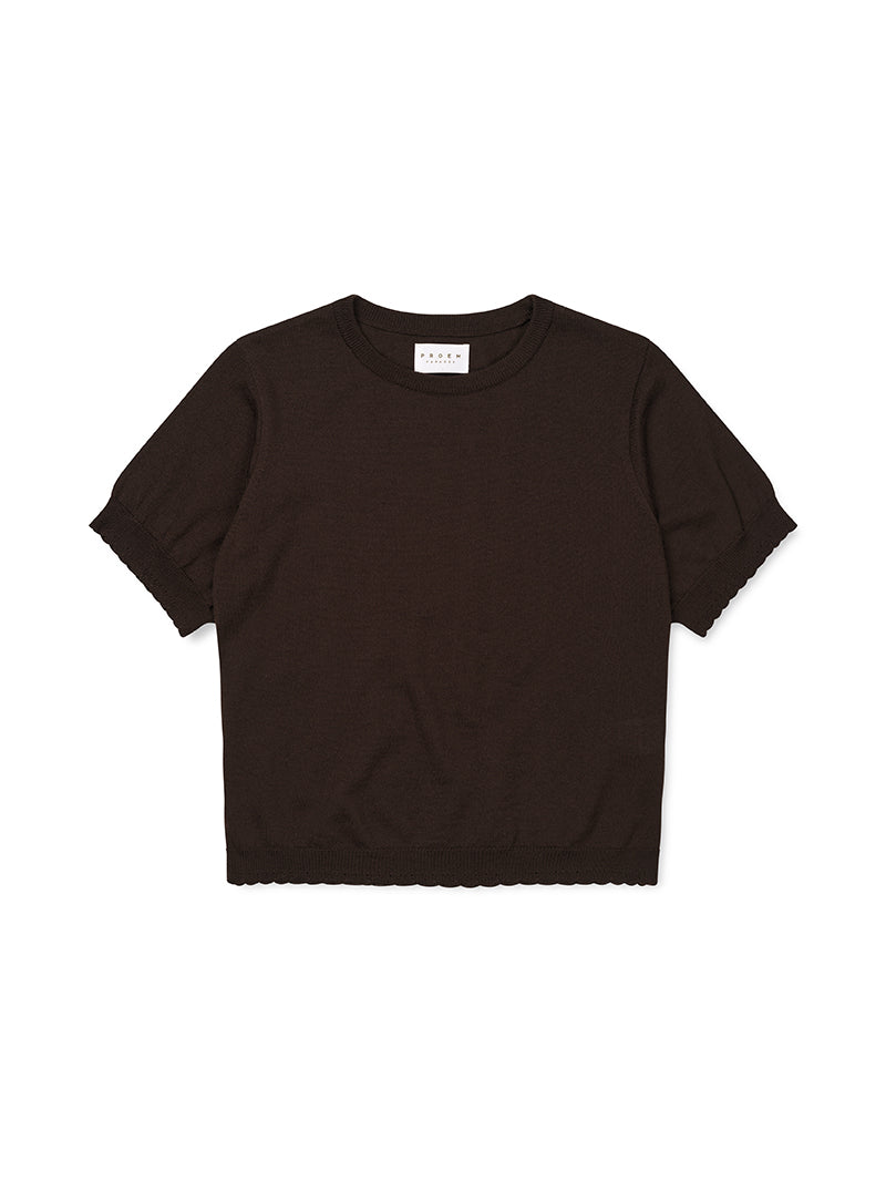 Anna Merino SS Tee・Espresso