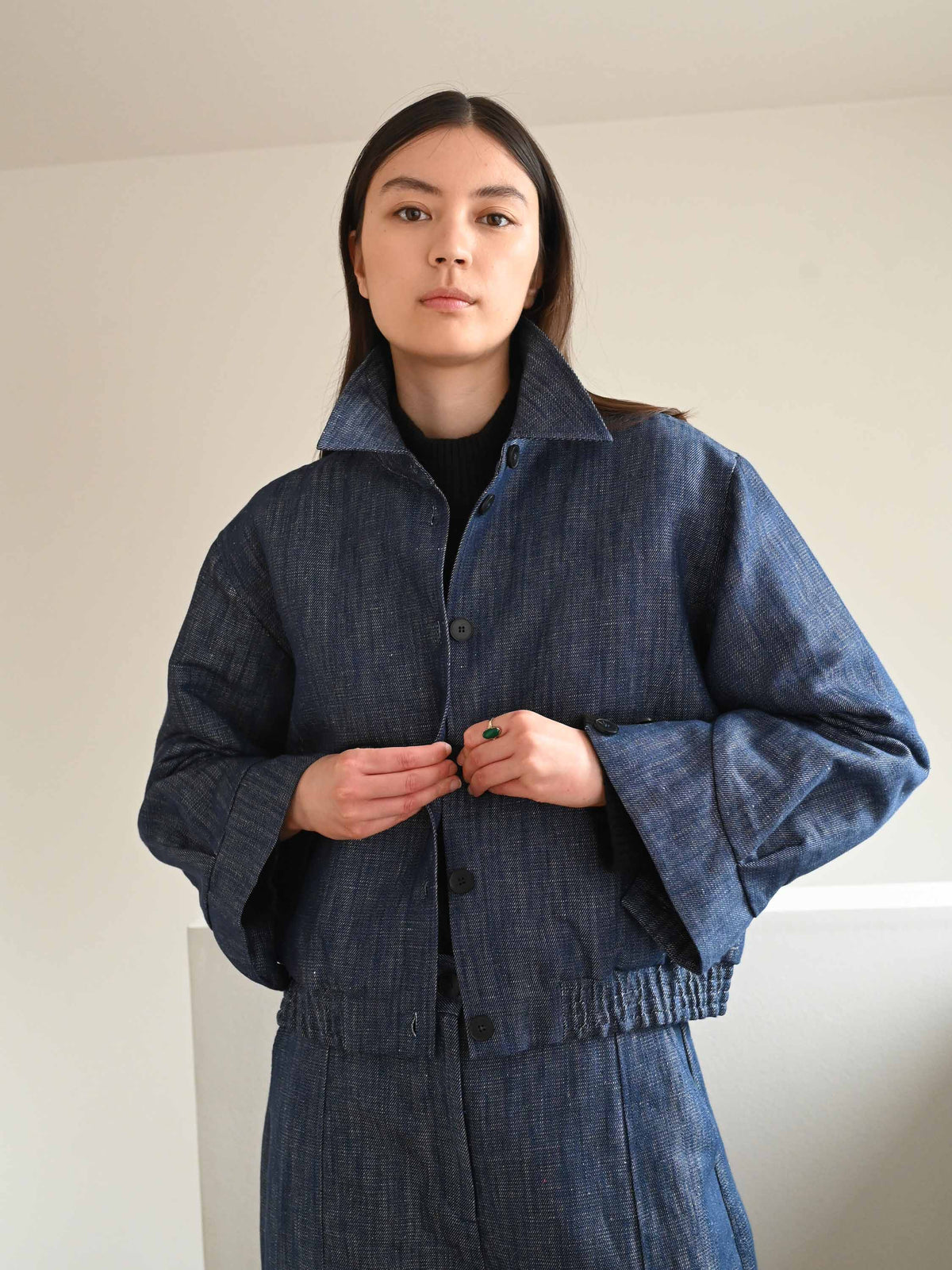Elna Linen Denim Jacket・Blue