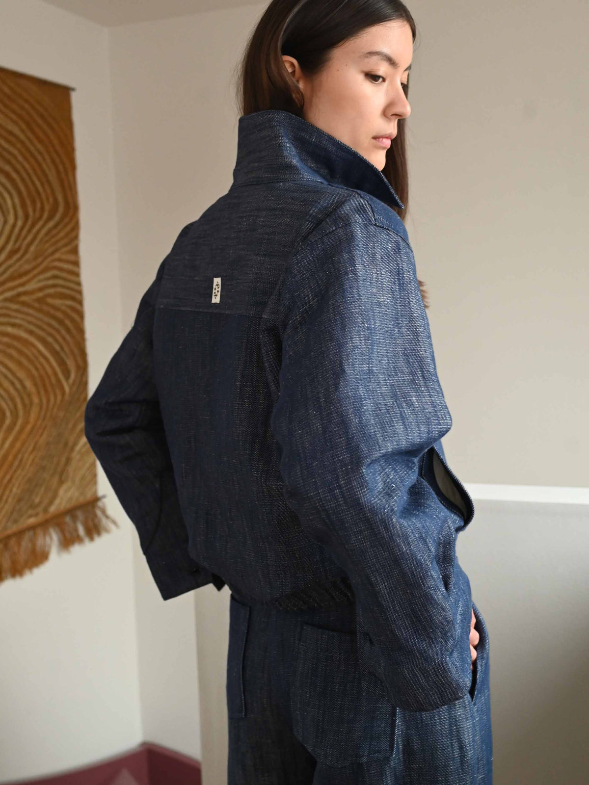 Elna Linen Denim Jacket・Blue