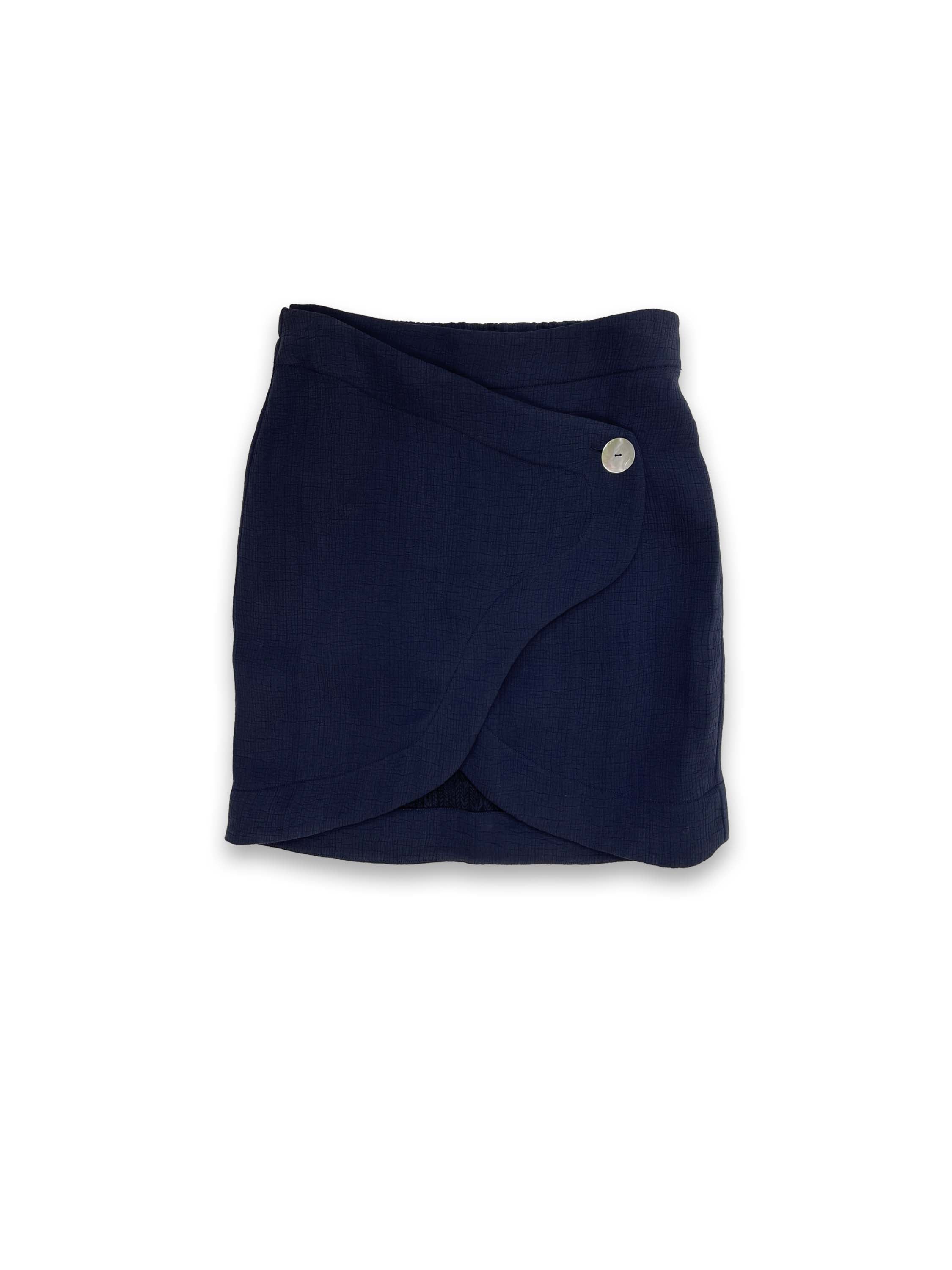 Freja Navy Silk Skirt
