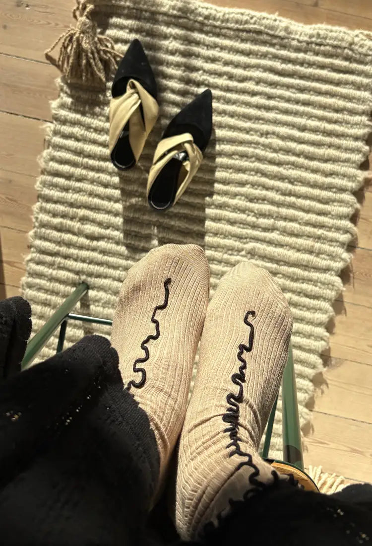 Kusama Socks Beige - 2 pack