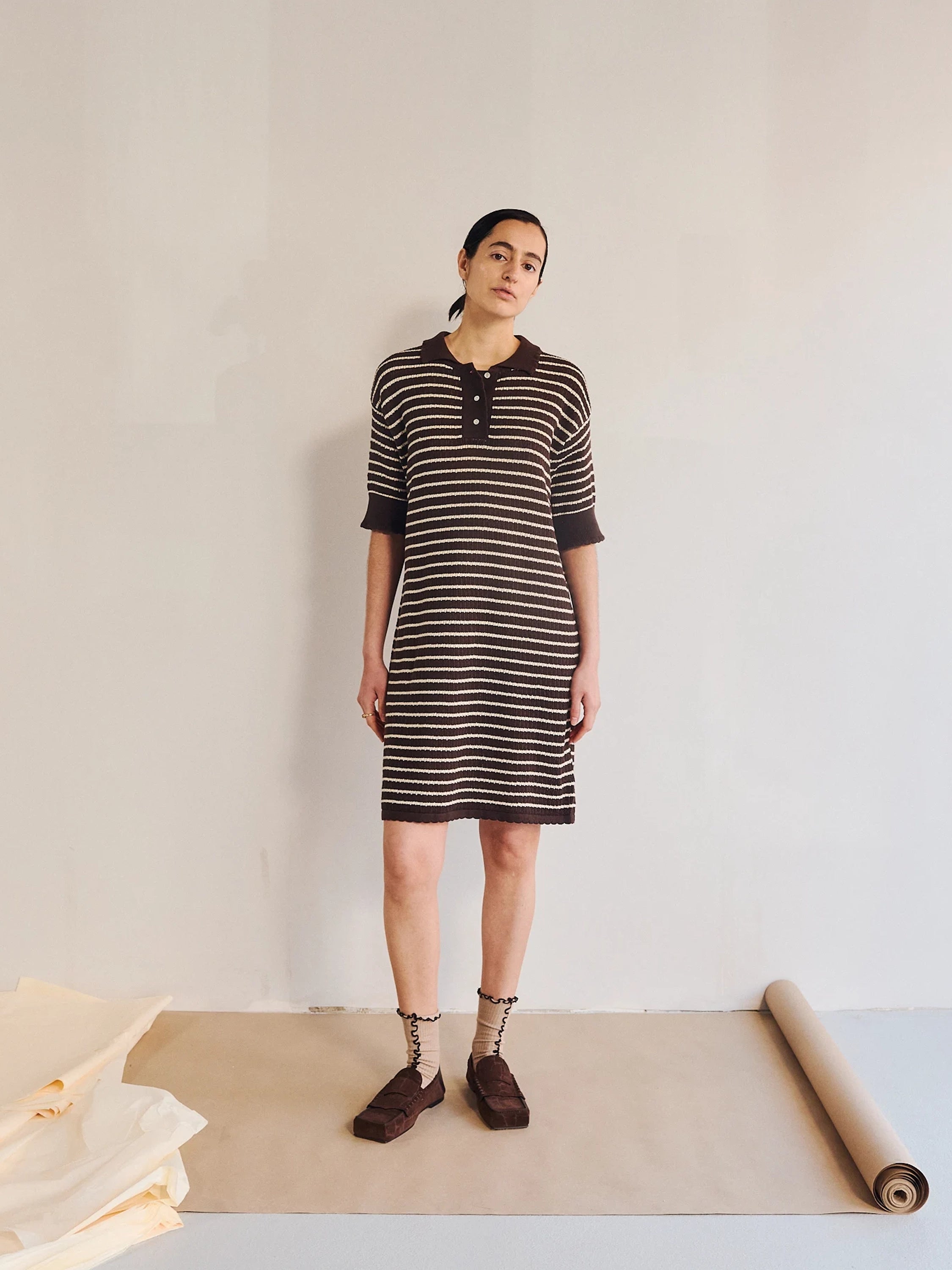 Lullu Stripe Polo Dress. - 50%