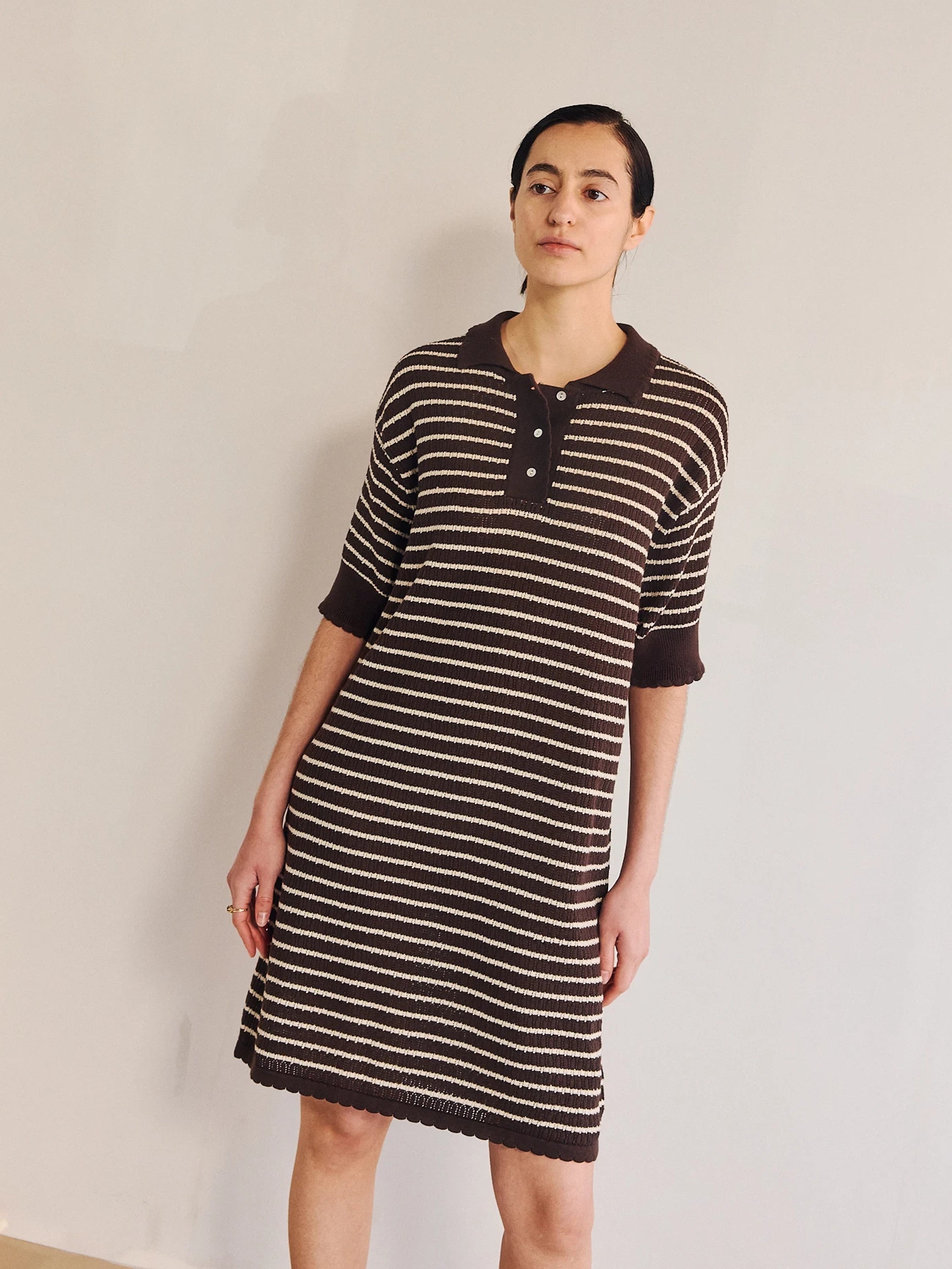 Lullu Stripe Polo Dress. - 50%