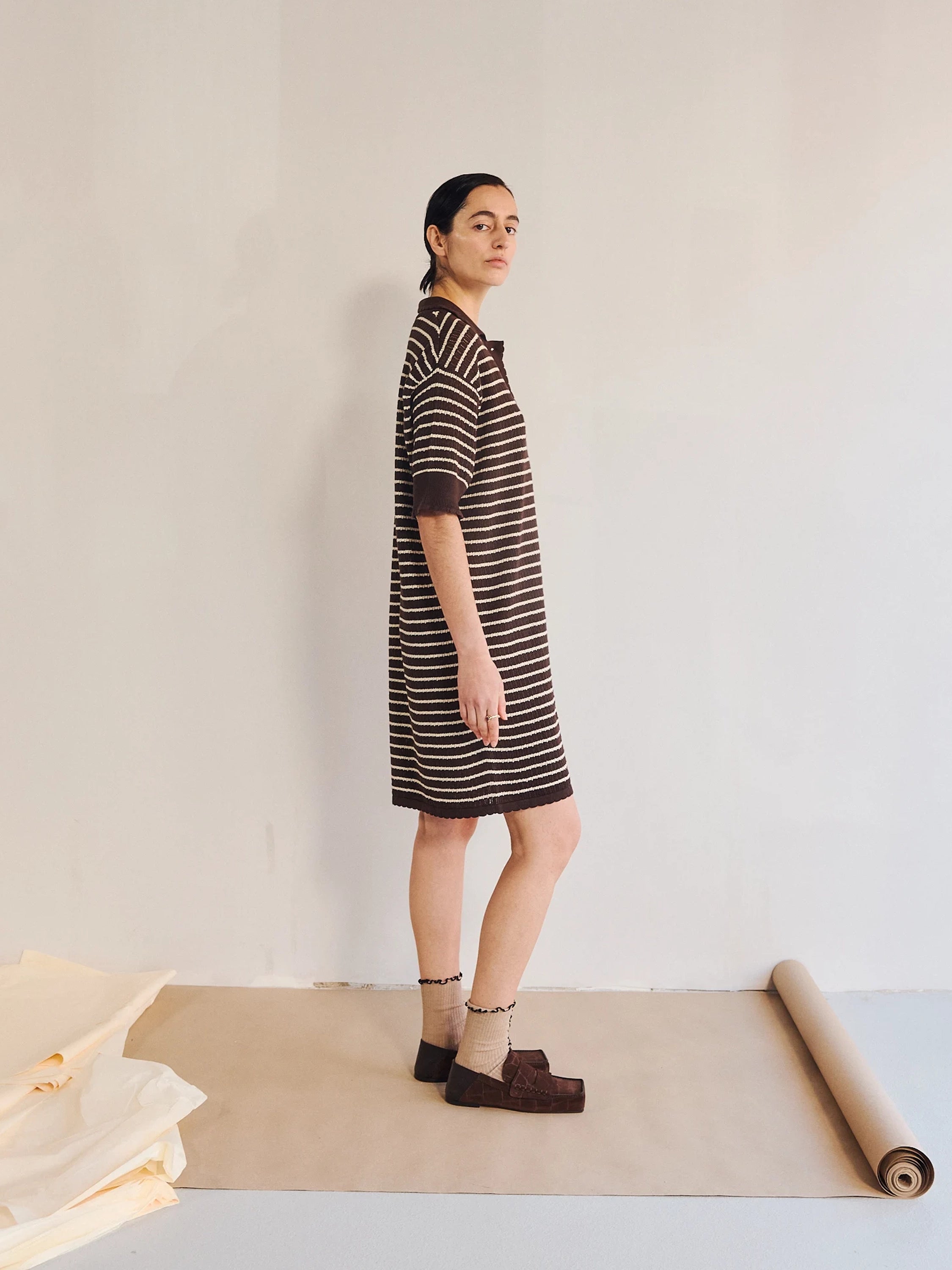 Lullu Stripe Polo Dress. - 50%