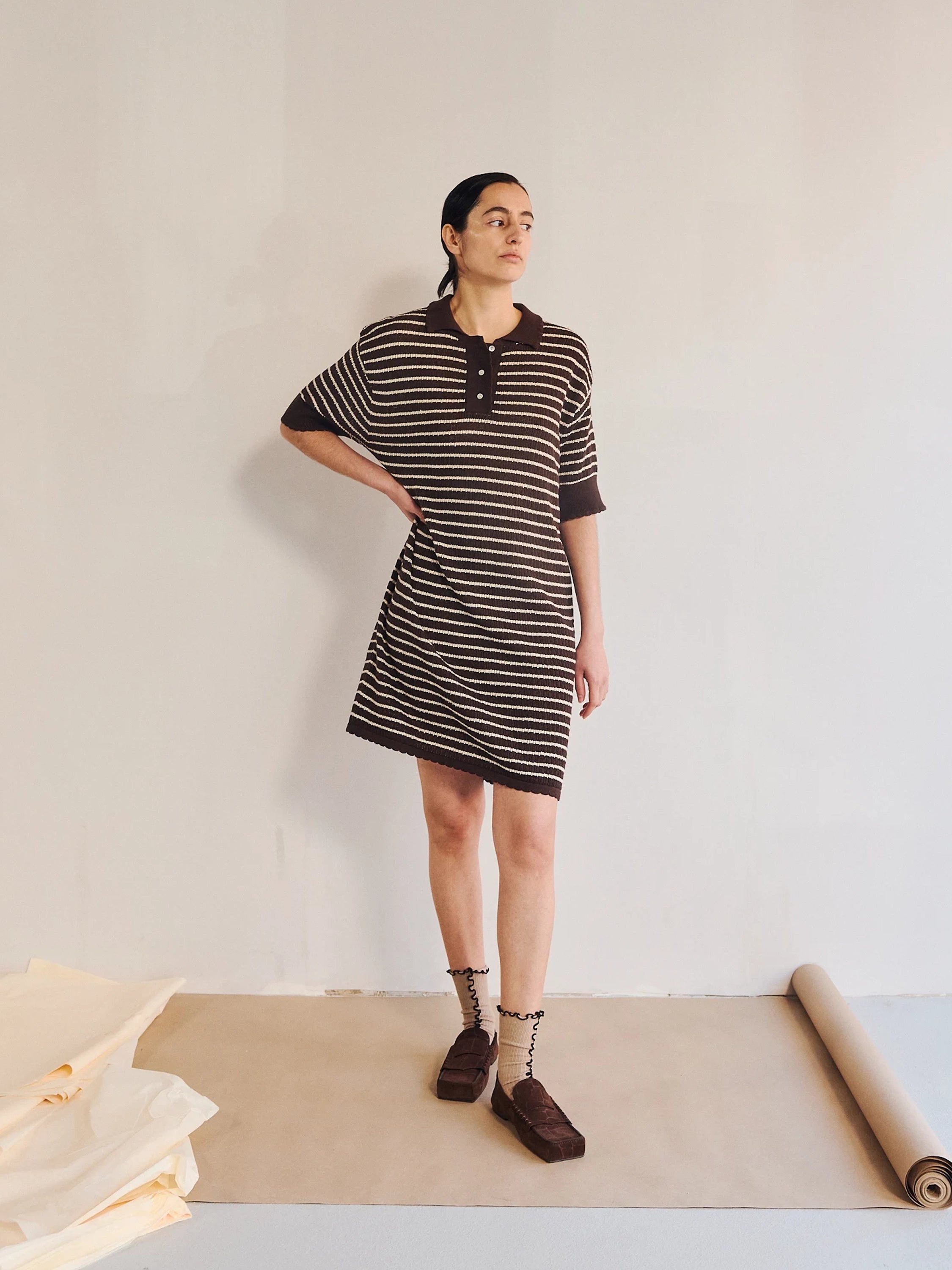 Lullu Stripe Polo Dress. - 50%