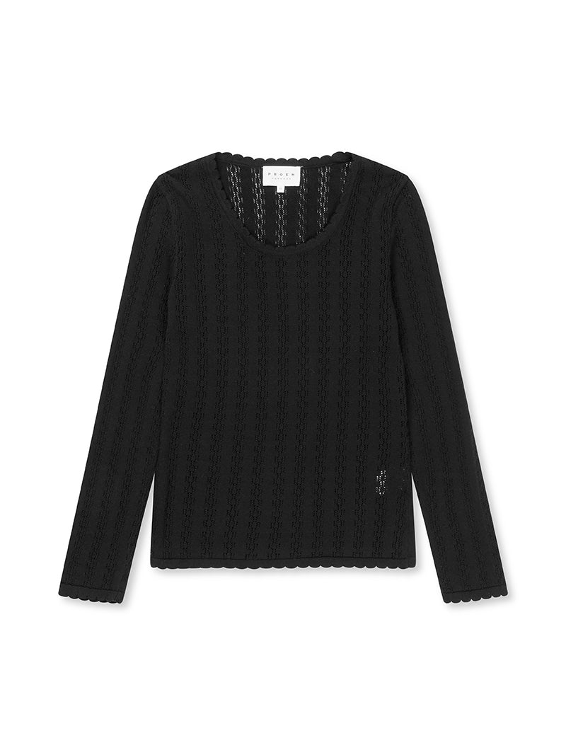 Nellie Knit Black LS Blouse