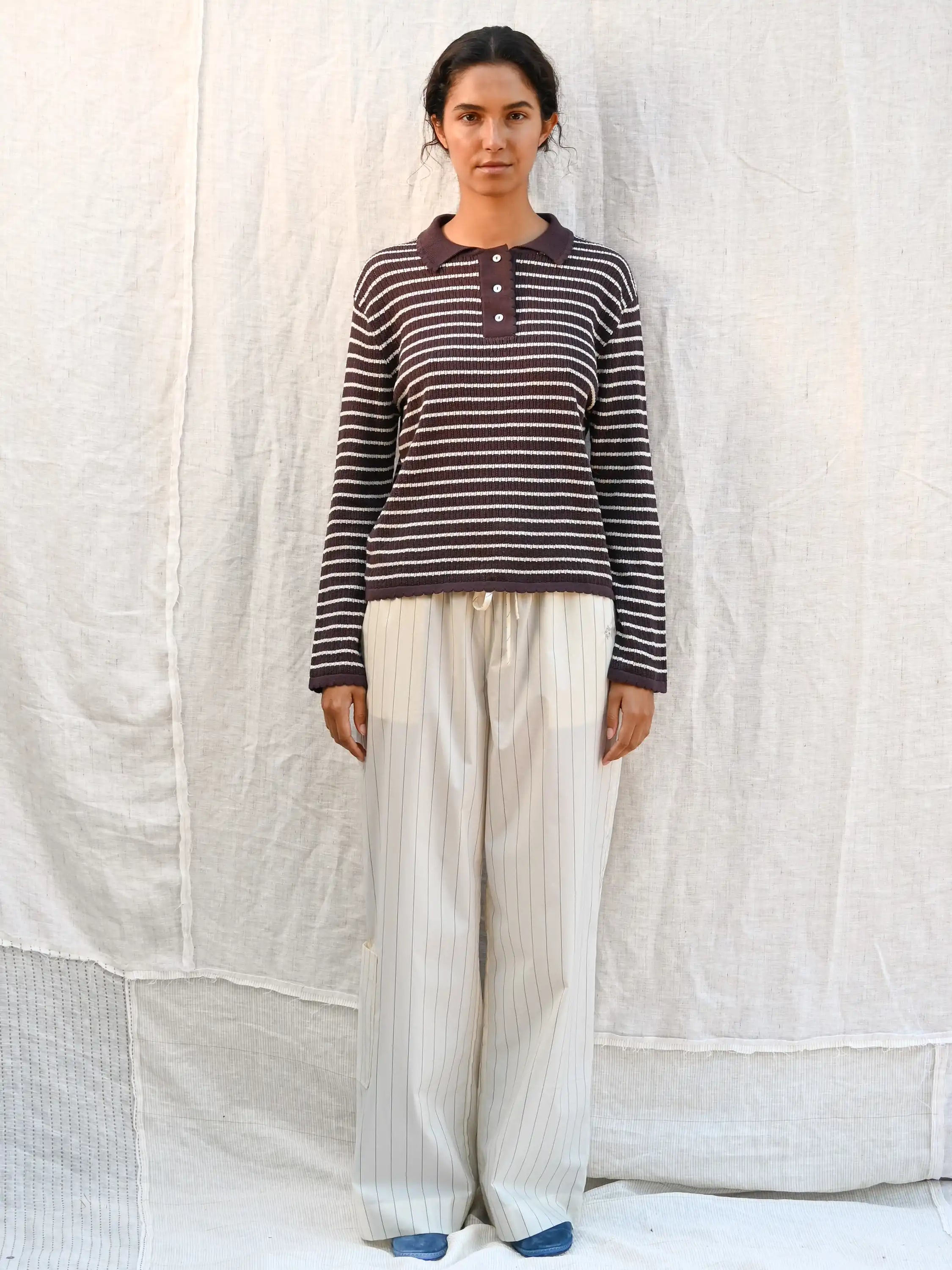 Nuria Chocolate LS Polo