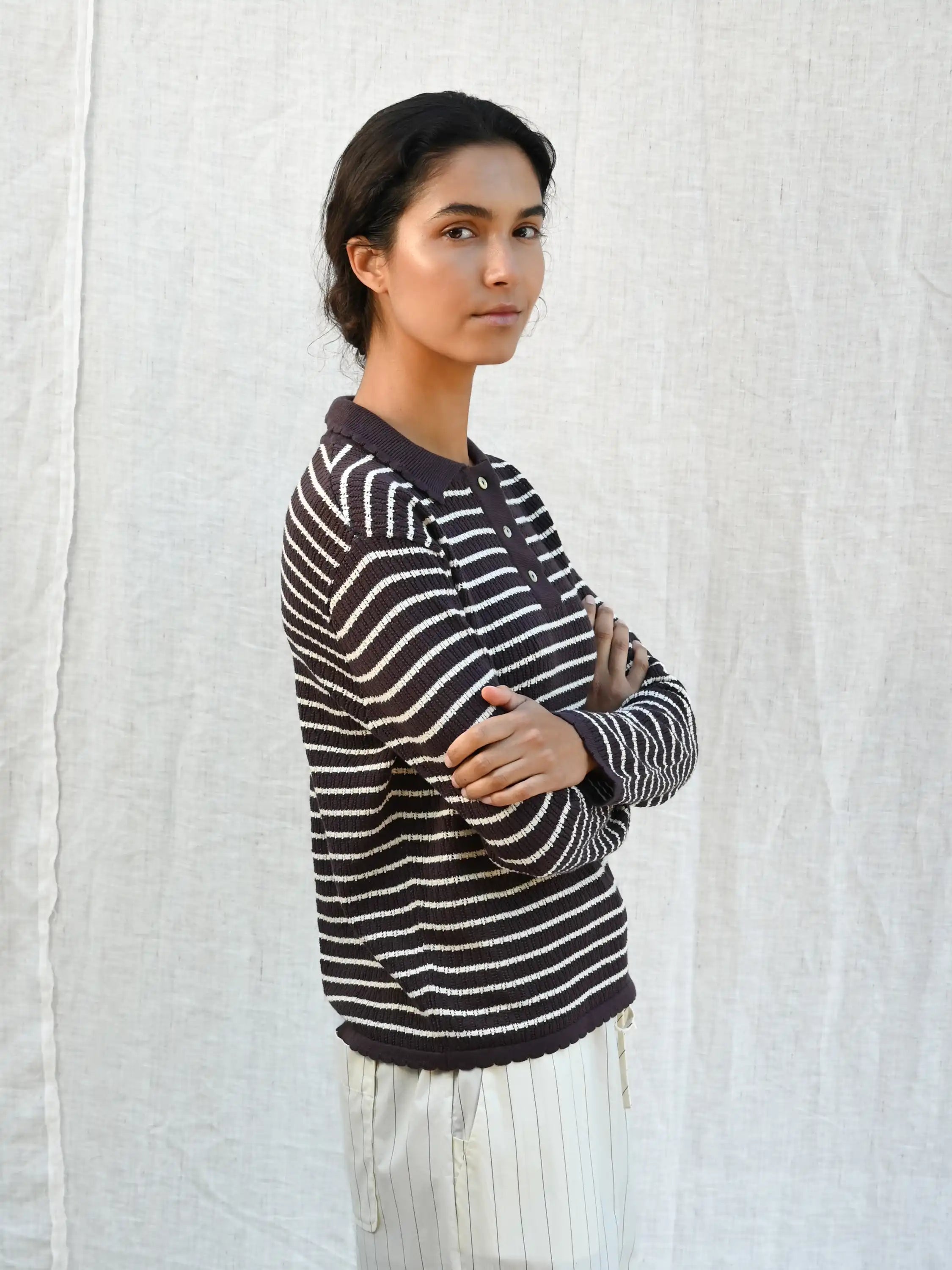 Nuria Chocolate LS Polo