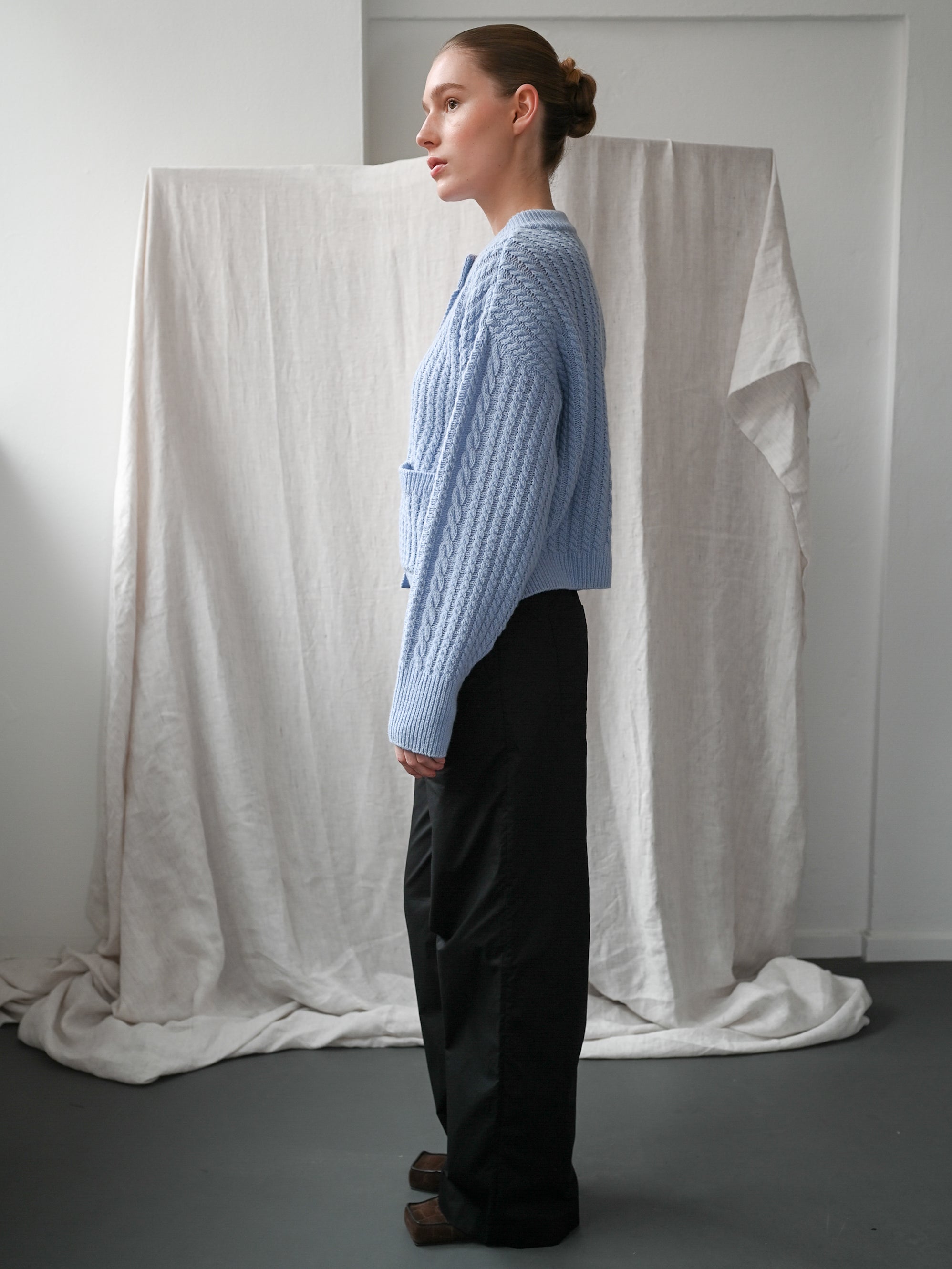 Gertrud Cable Cardigan Light Blue