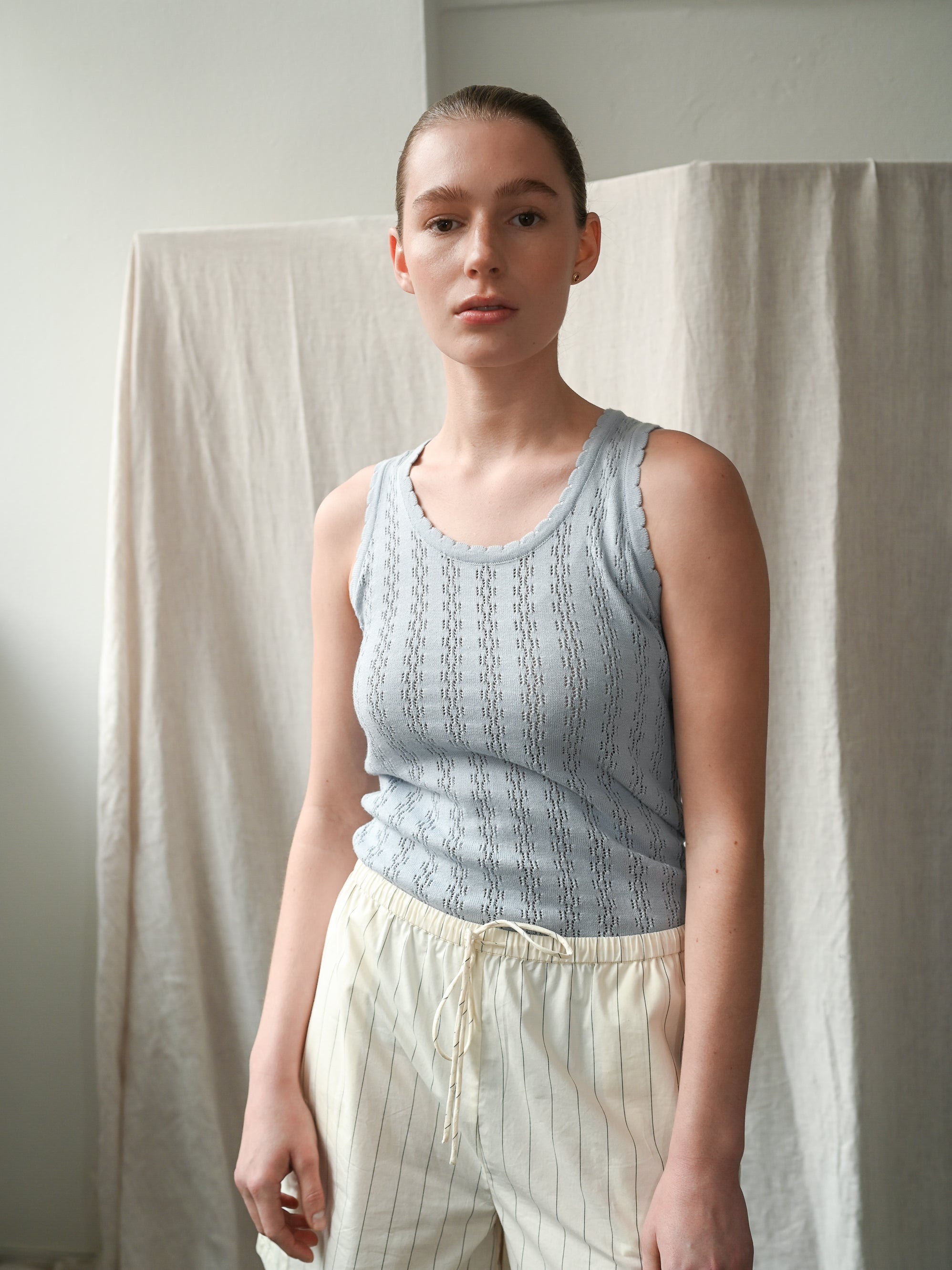 Nellie Knit Light Blue Tank Top