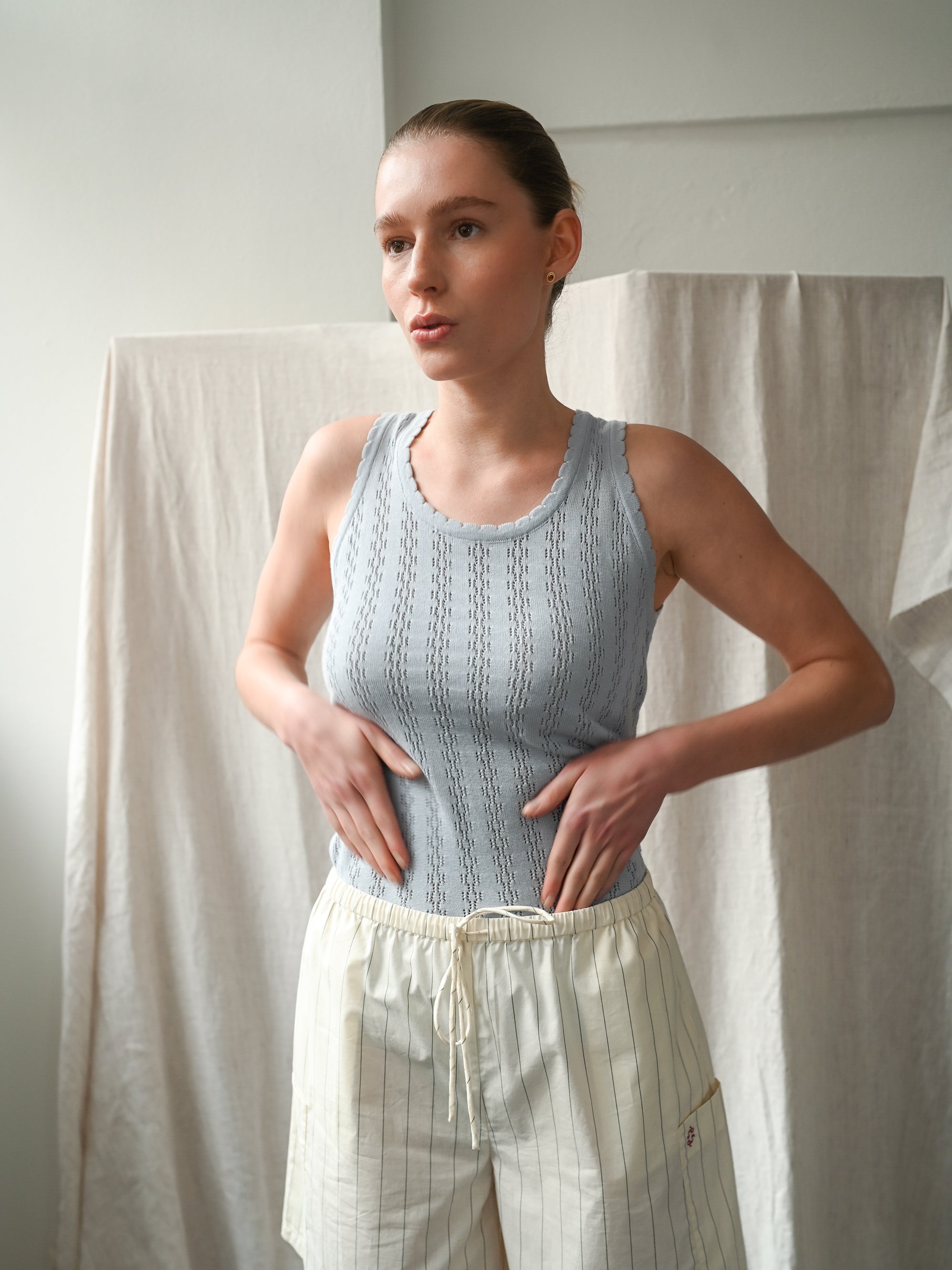 Nellie Knit Light Blue Tank Top