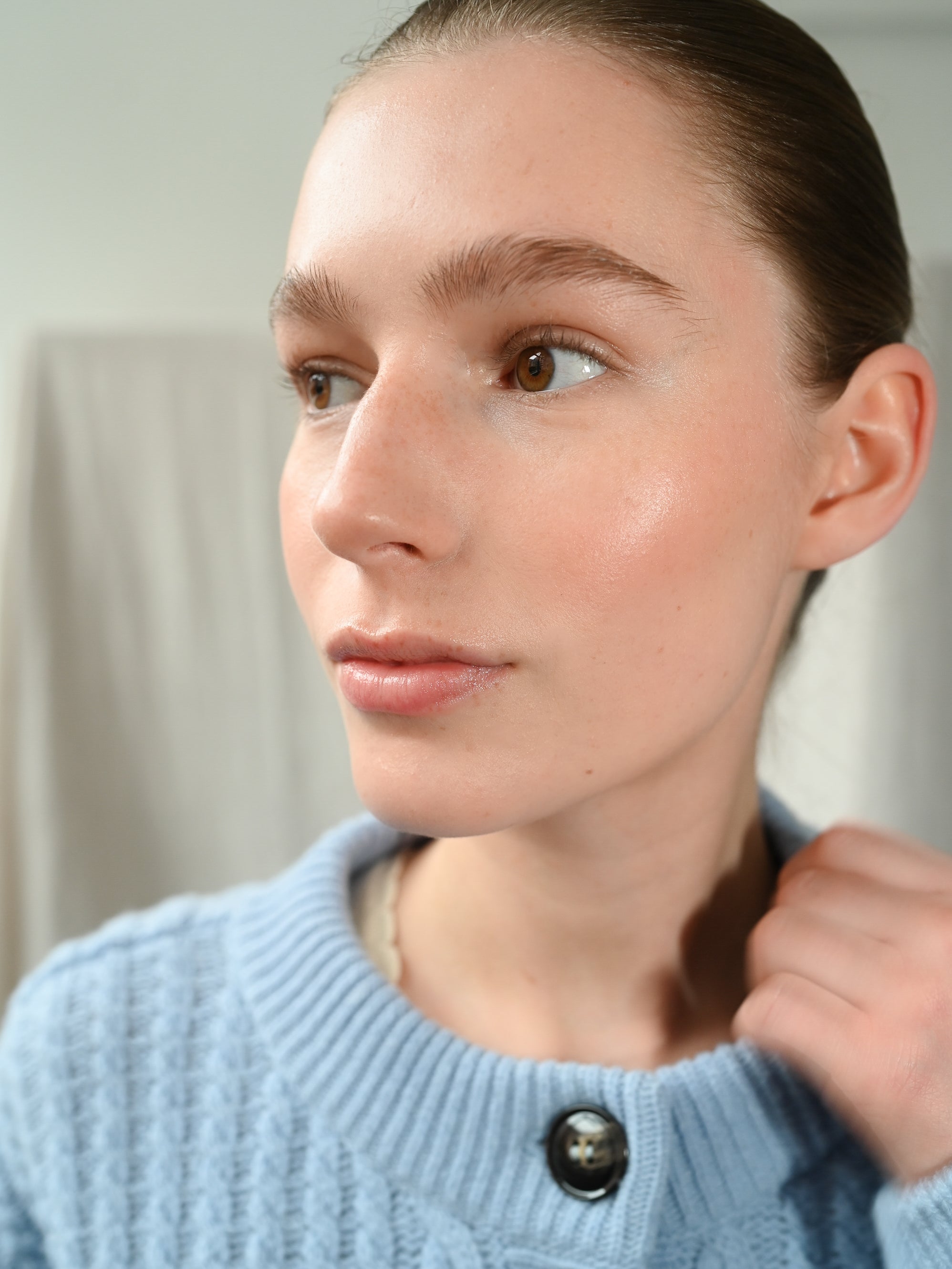 Gertrud Cable Cardigan Light Blue