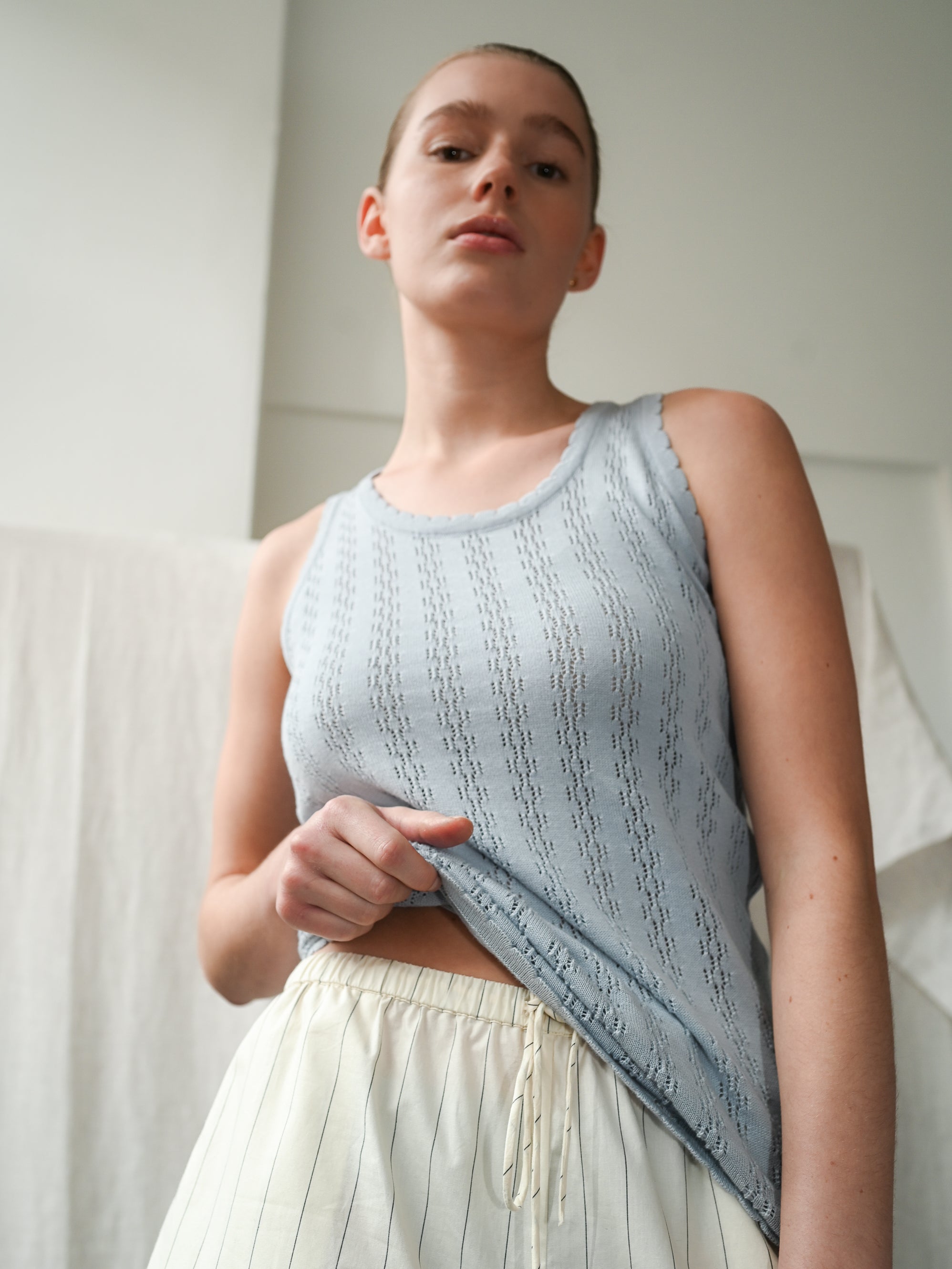 Nellie Knit Light Blue Tank Top