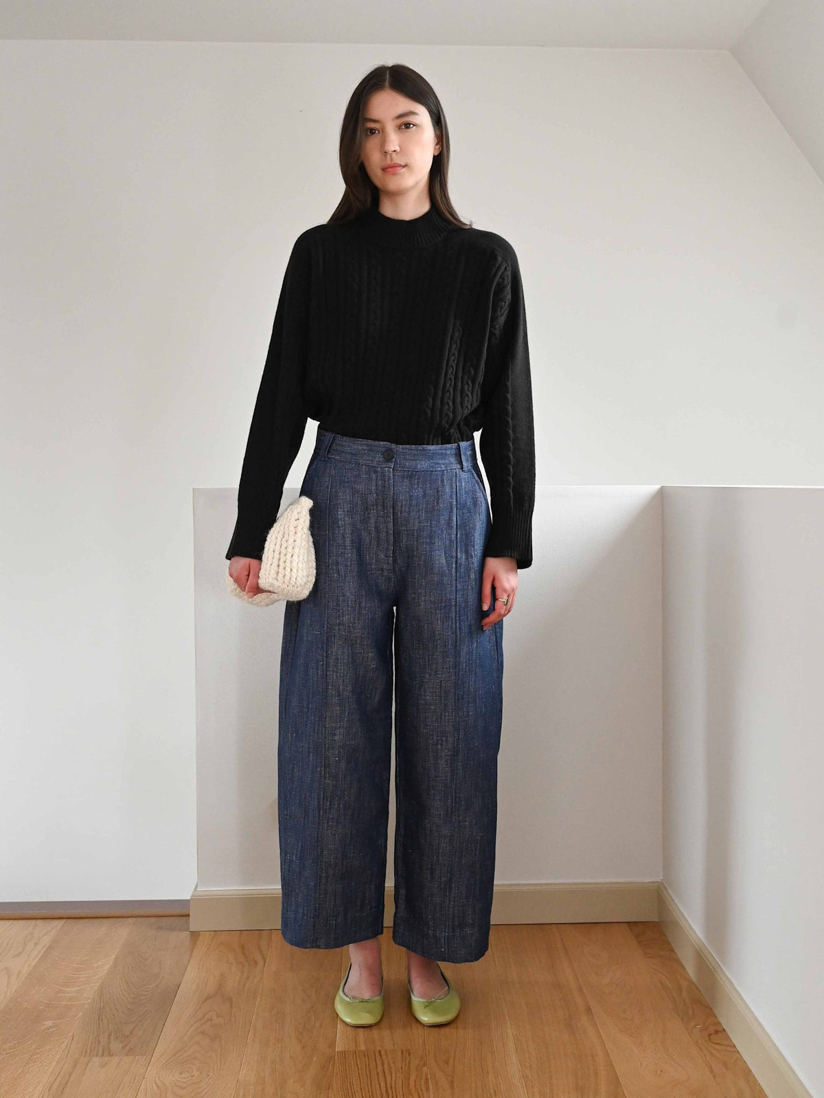 Elna Linen Denim Trousers Blue