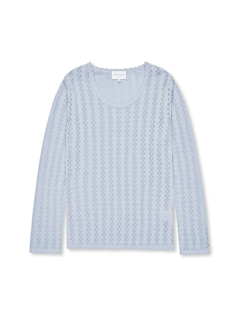 Nellie Knit Light Blue LS Blouse