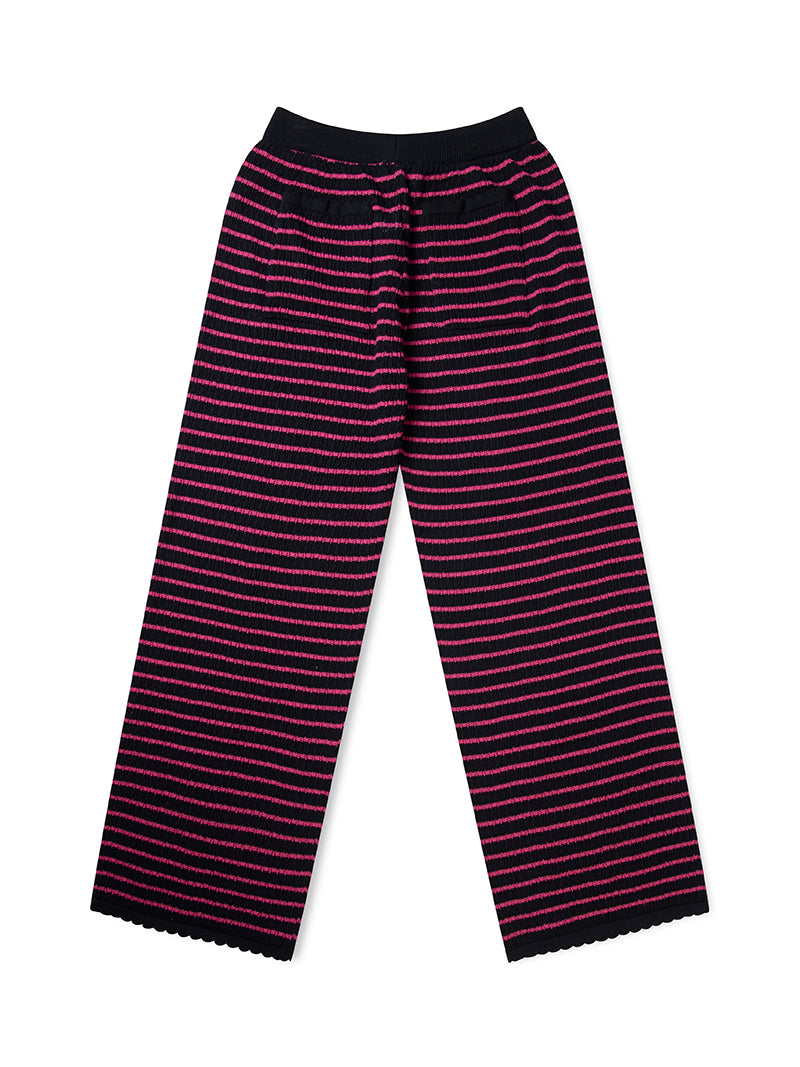 Nuria Knit Trousers - Black & Holly Berry
