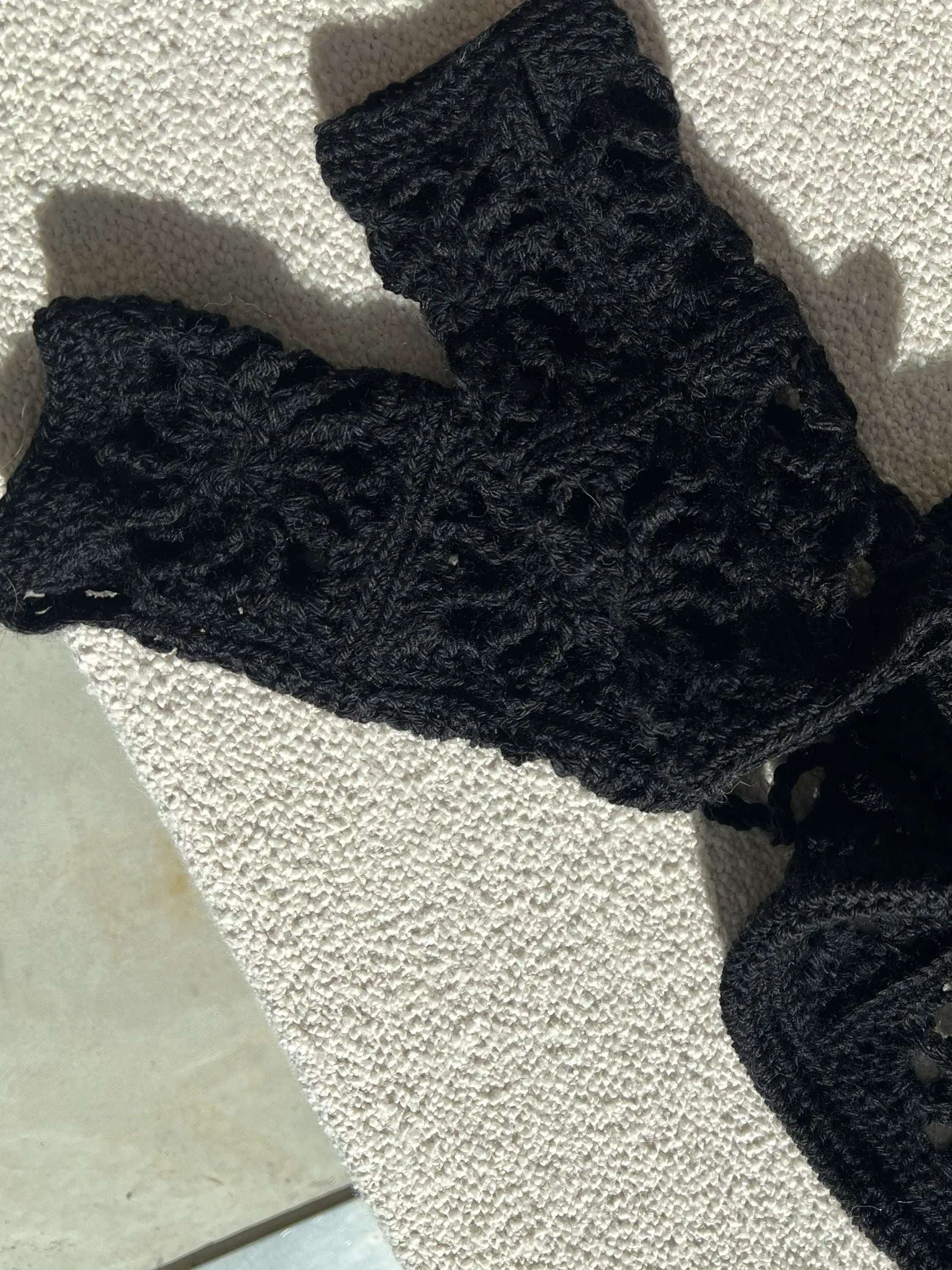 Crystal Crochet Wrist Warmers - Pattern & Yarn Package - Color Liquorice