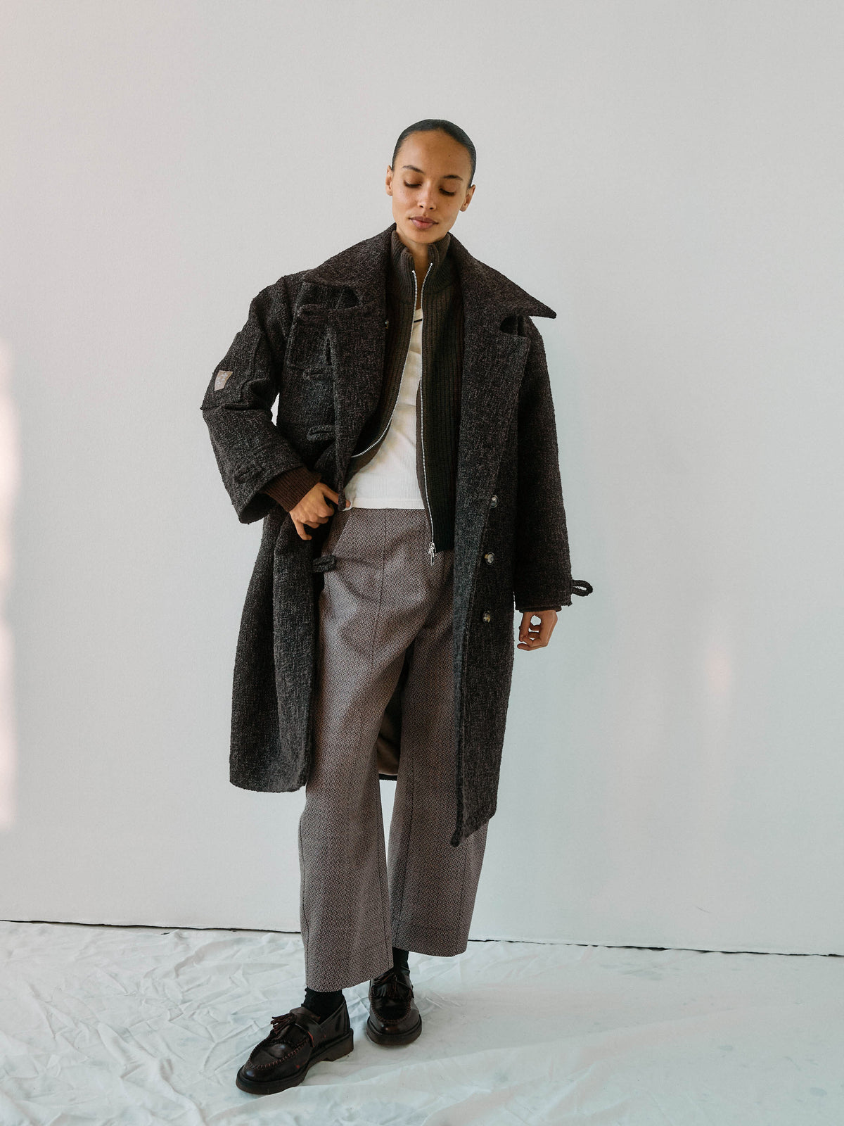 Betty Bouclé Coat Ash