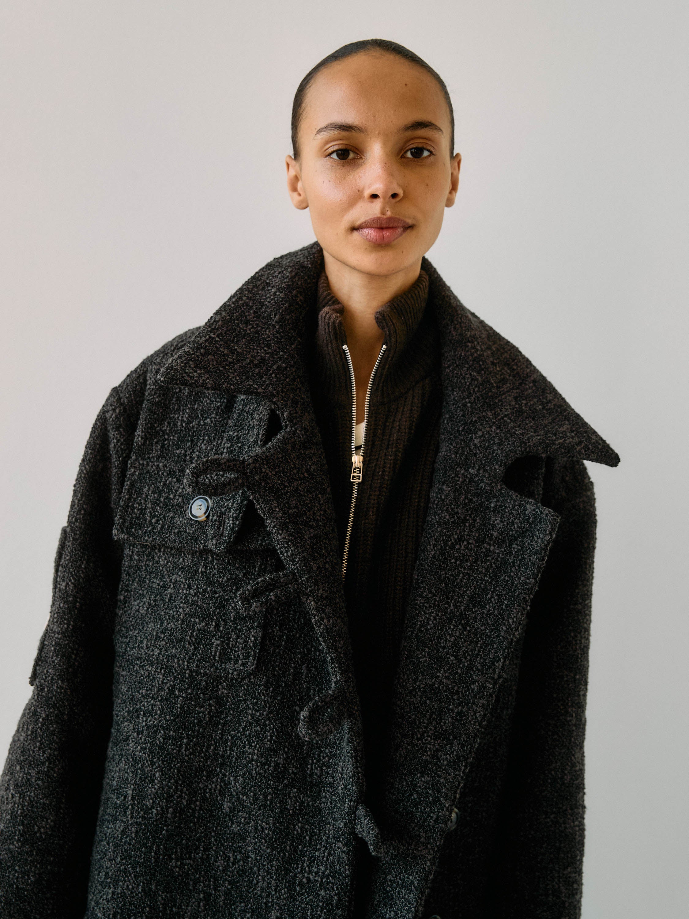 Betty Bouclé Coat Ash