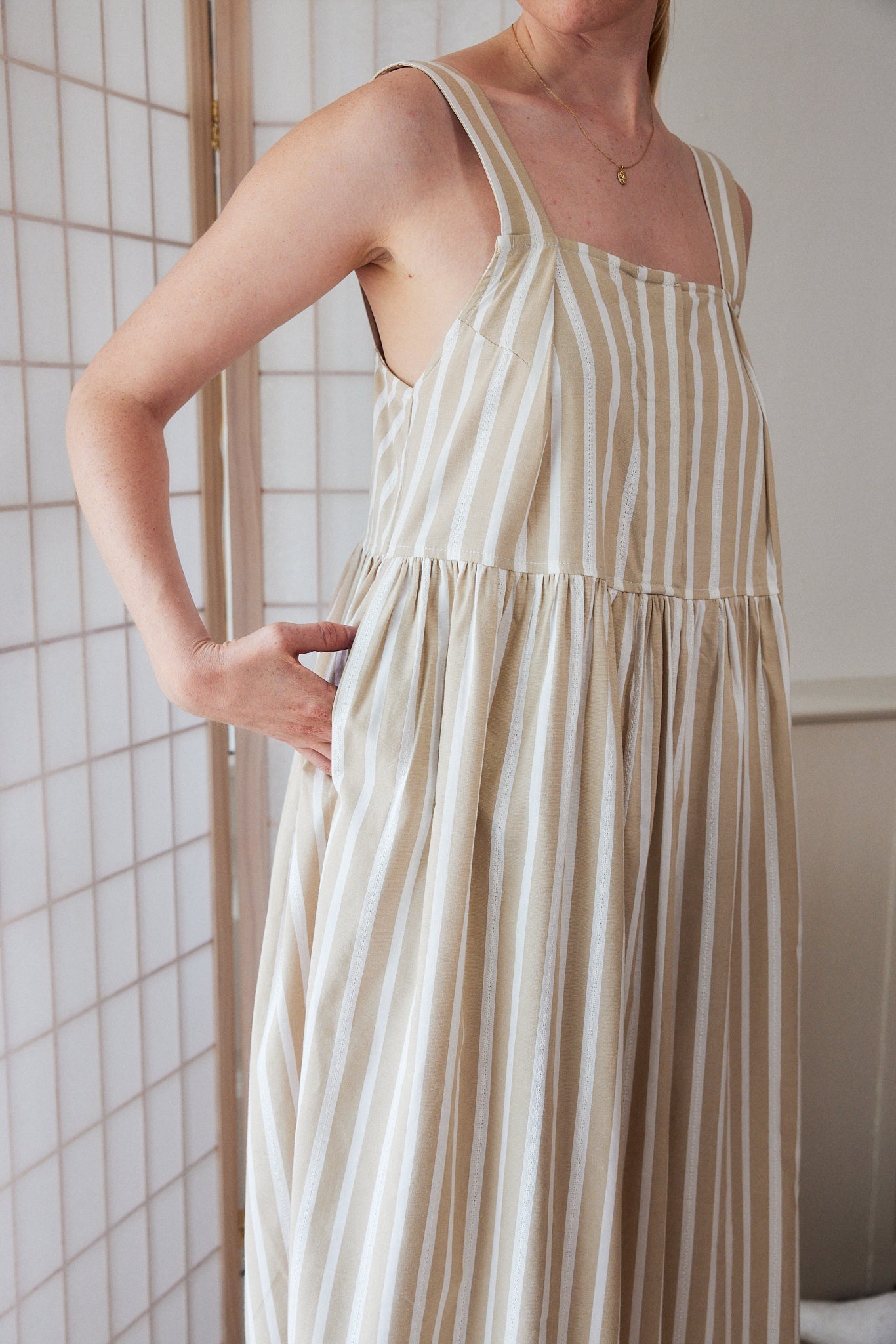 Bella Latte Stripe Dress