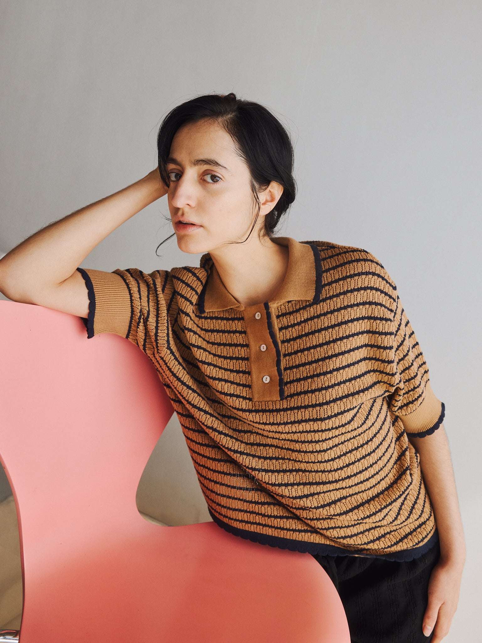 Lullu Knit Stripe Polo