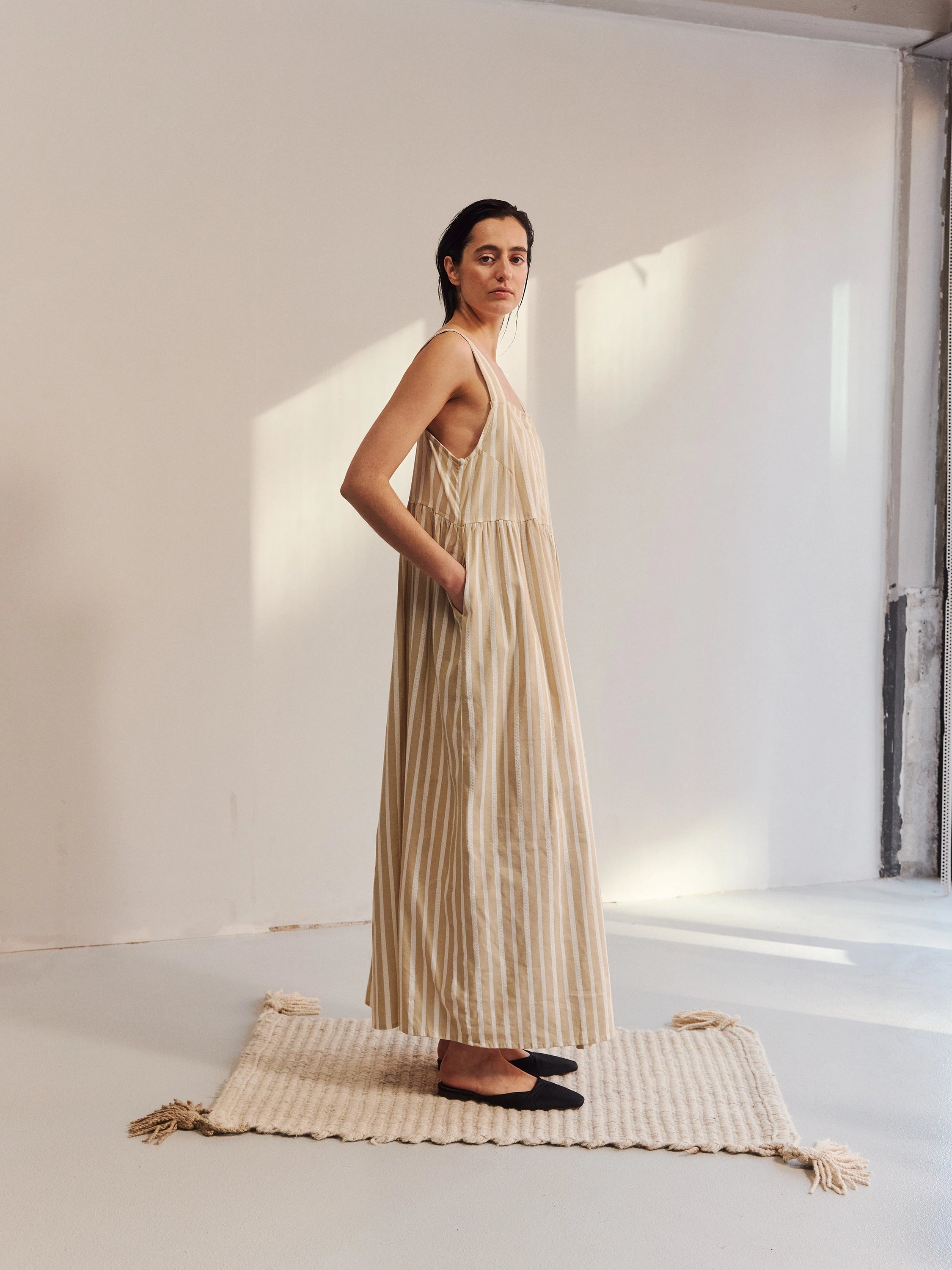 Bella Latte Stripe Dress - 70%