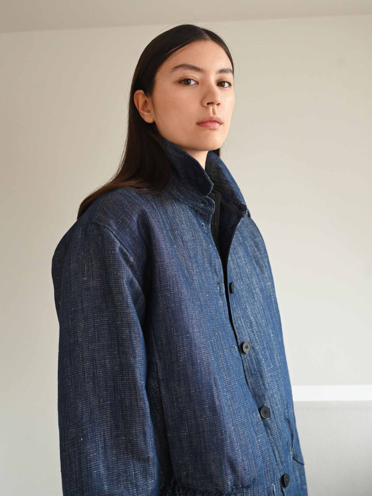 Elna Linen Denim Jacket・Blue
