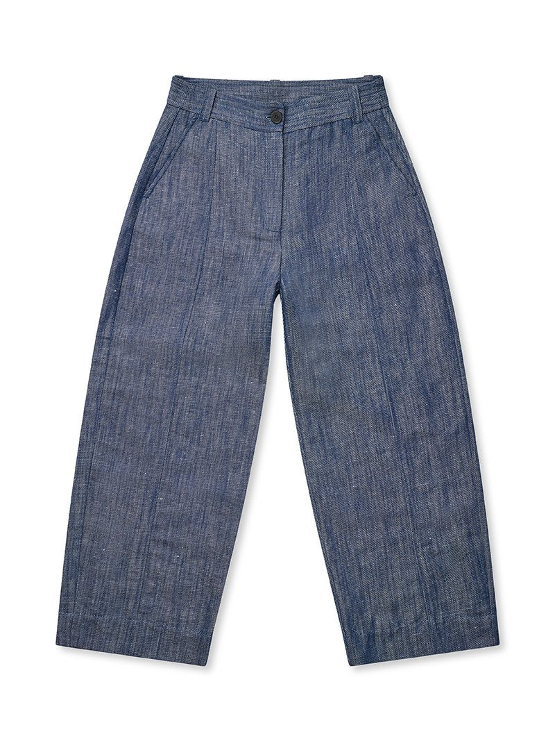Elna Linen Denim Trousers Blue