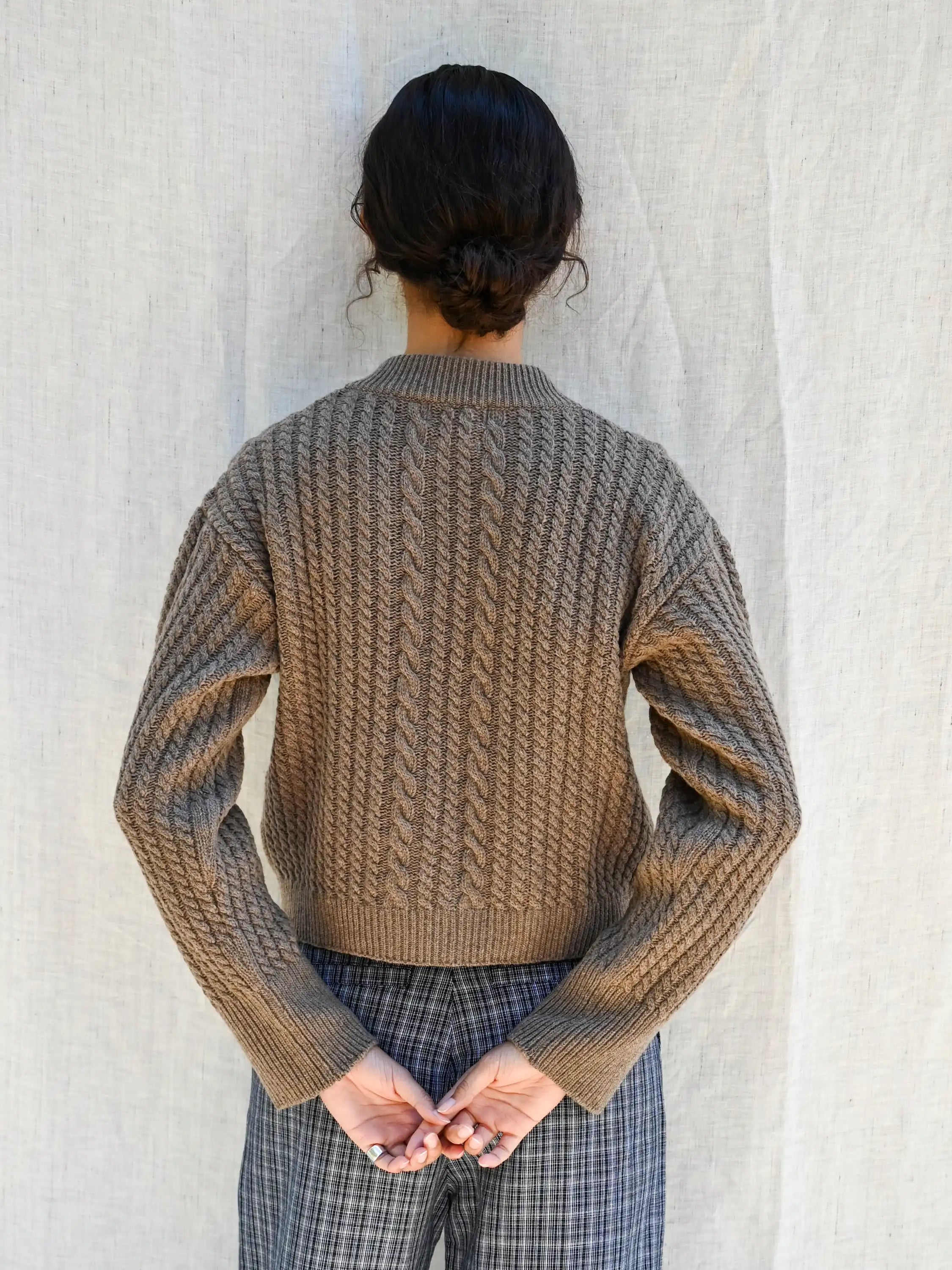 Gertrud Cable Cardigan Coffee Melange