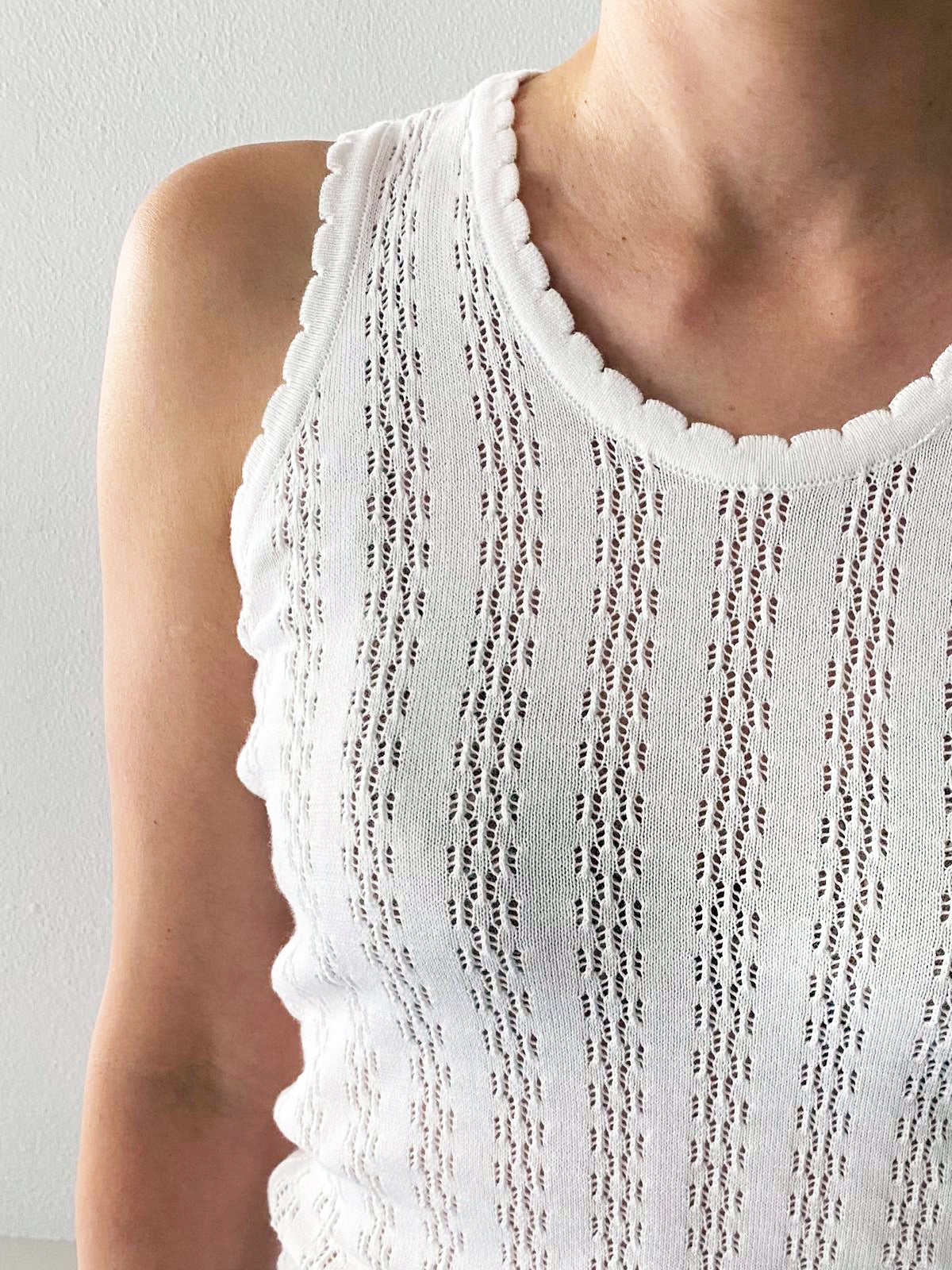 Nellie Knit Off White Tank Top