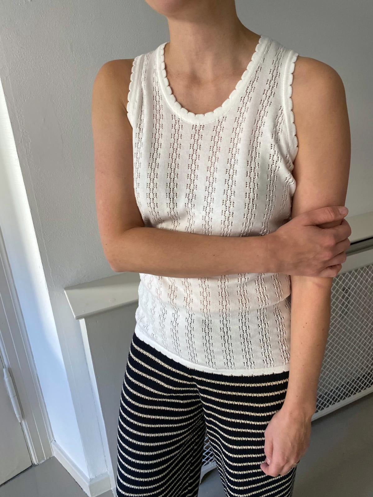 Nellie Knit Off White Tank Top