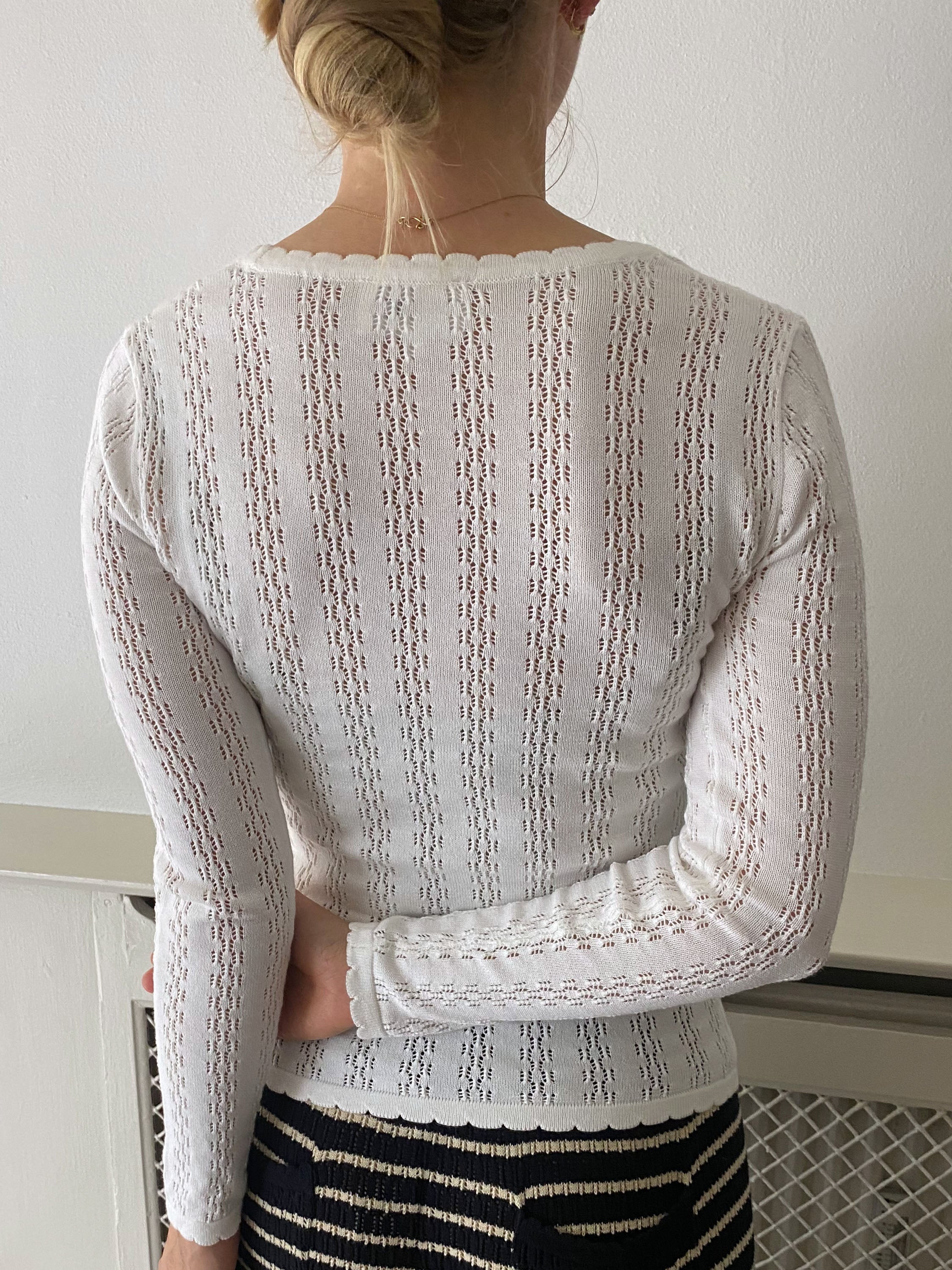 Nellie Knit Off White LS Blouse