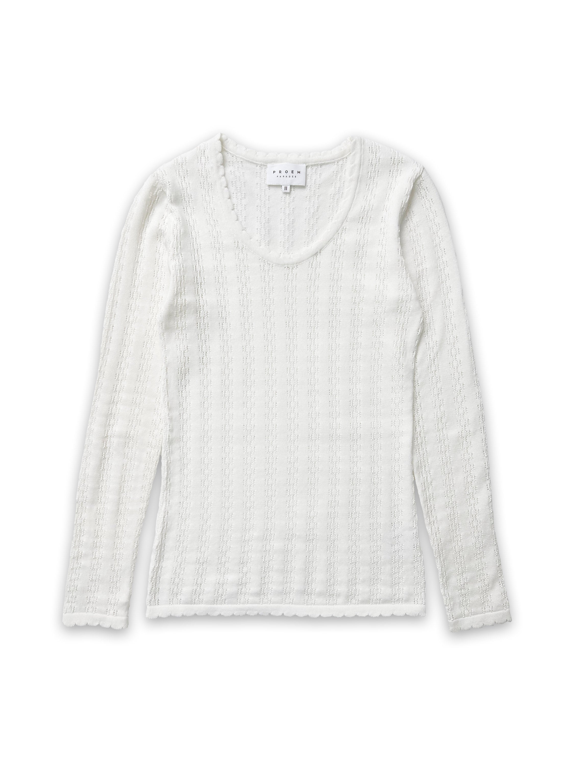 Nellie Knit Off White LS Blouse