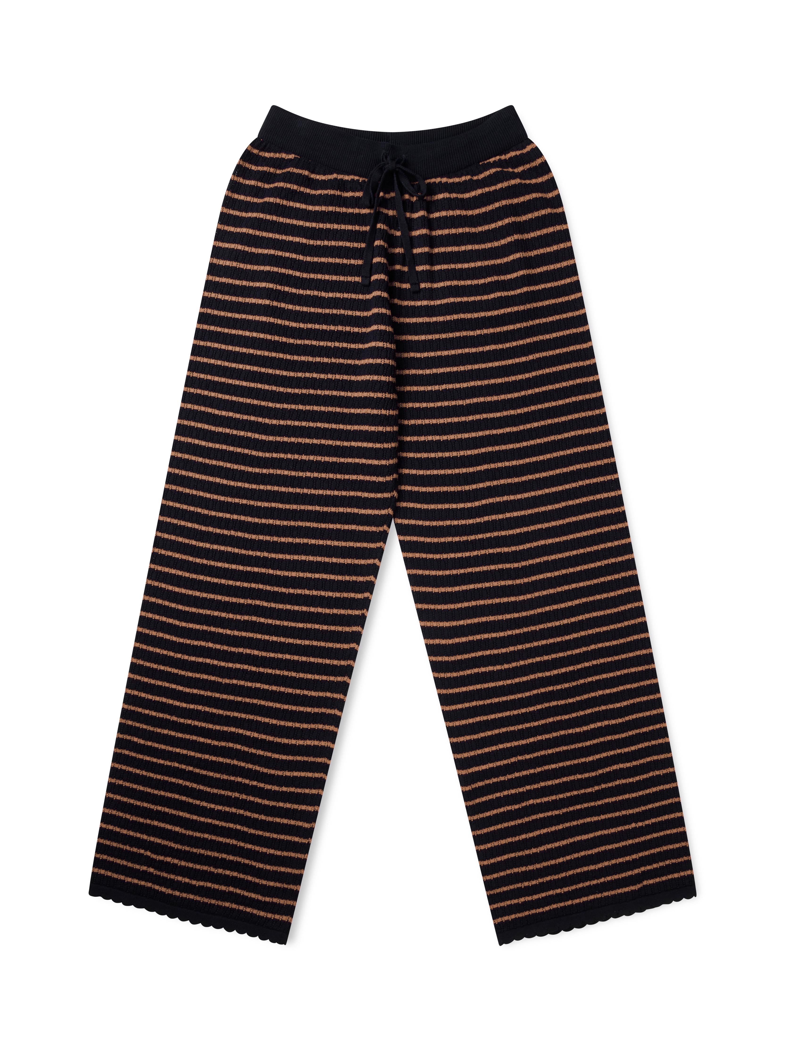 Nuria Knit Trousers - Black & Cognac