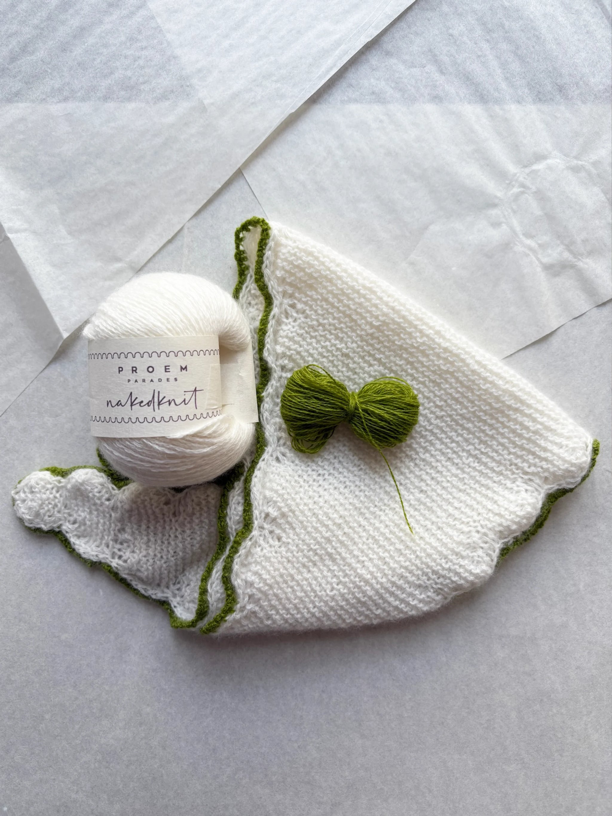 The Ondina Scarf Mini - Knit Kit - MATCHA
