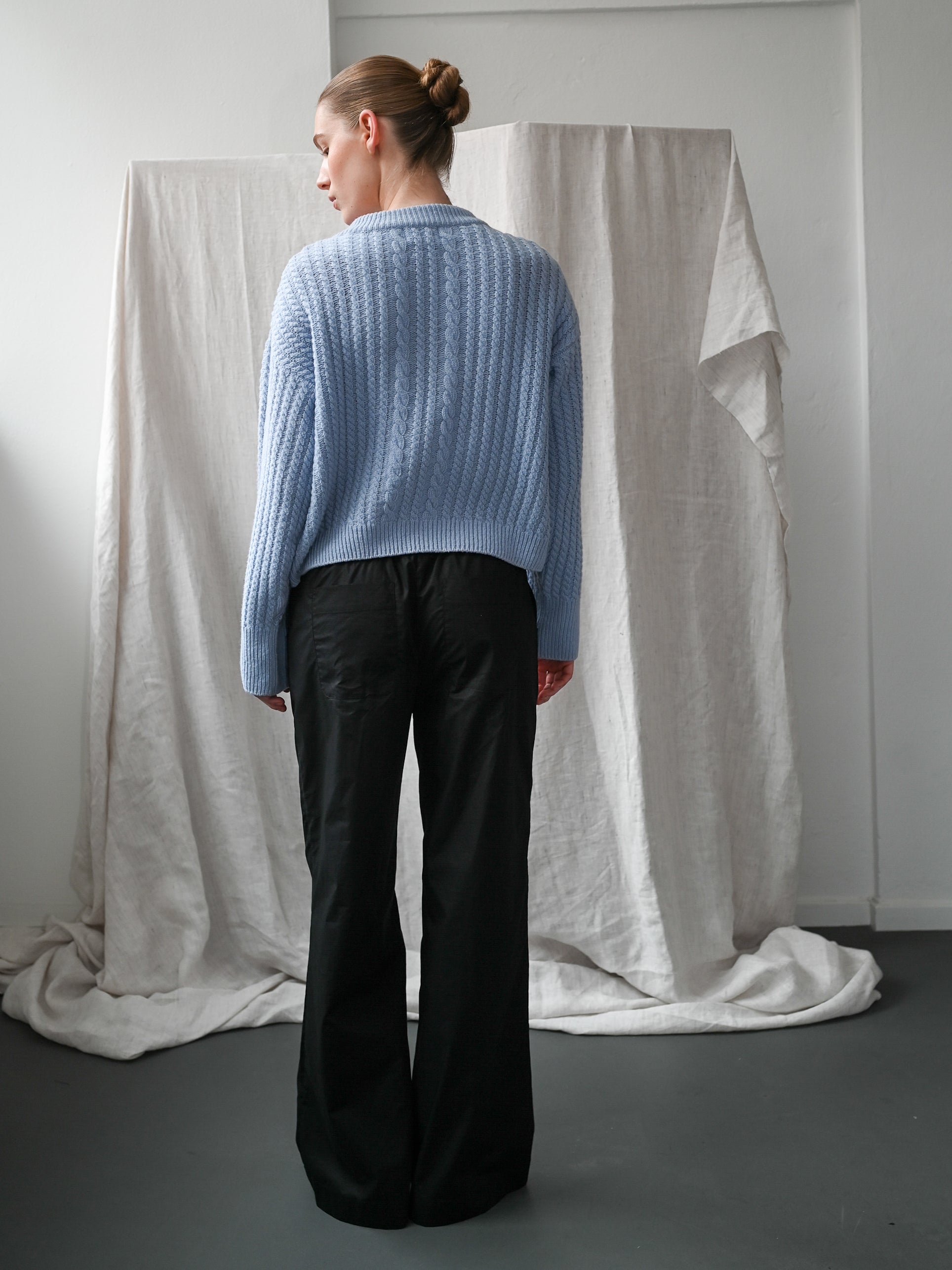 Gertrud Cable Cardigan Light Blue