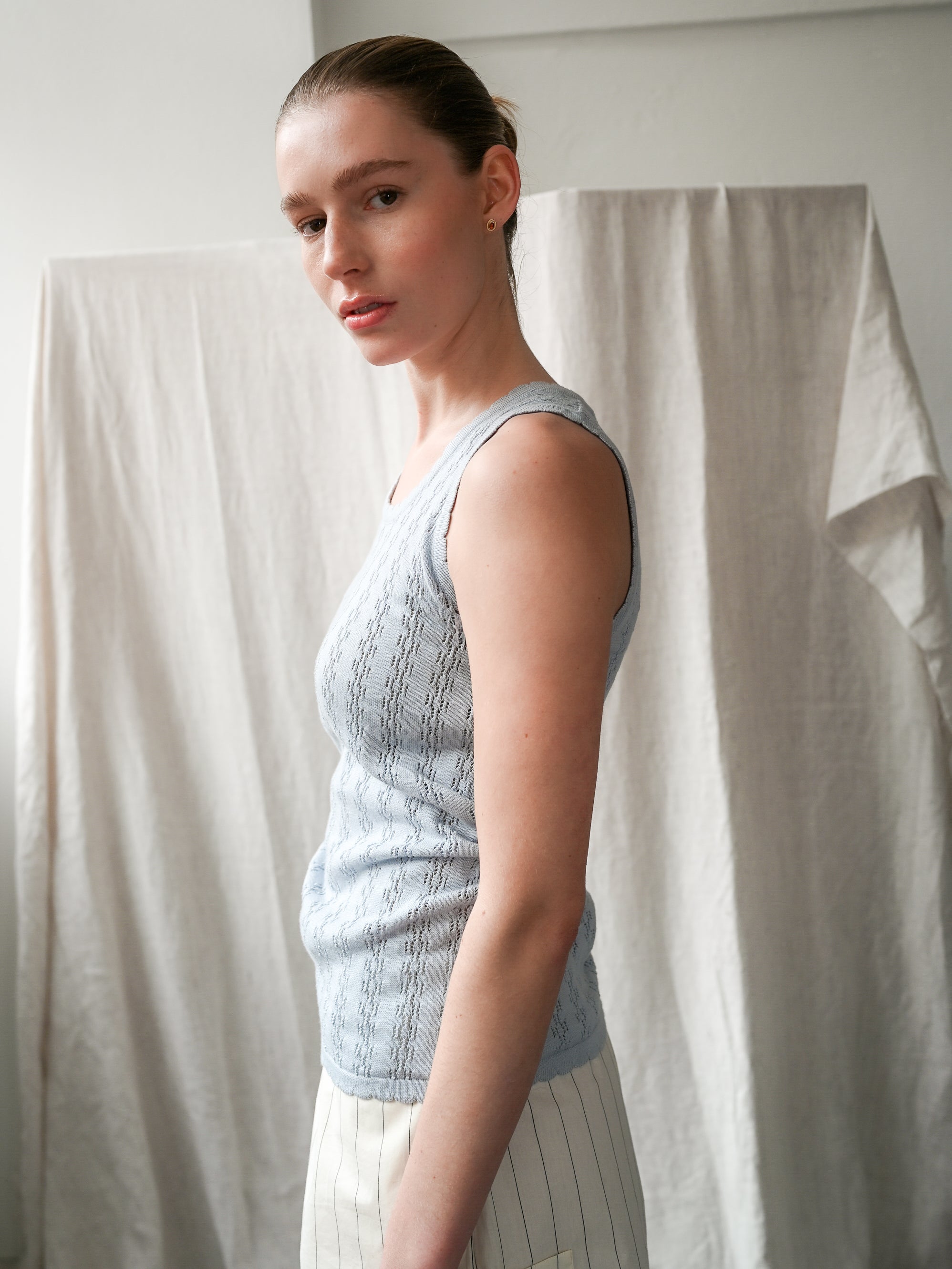 Nellie Knit Light Blue Tank Top