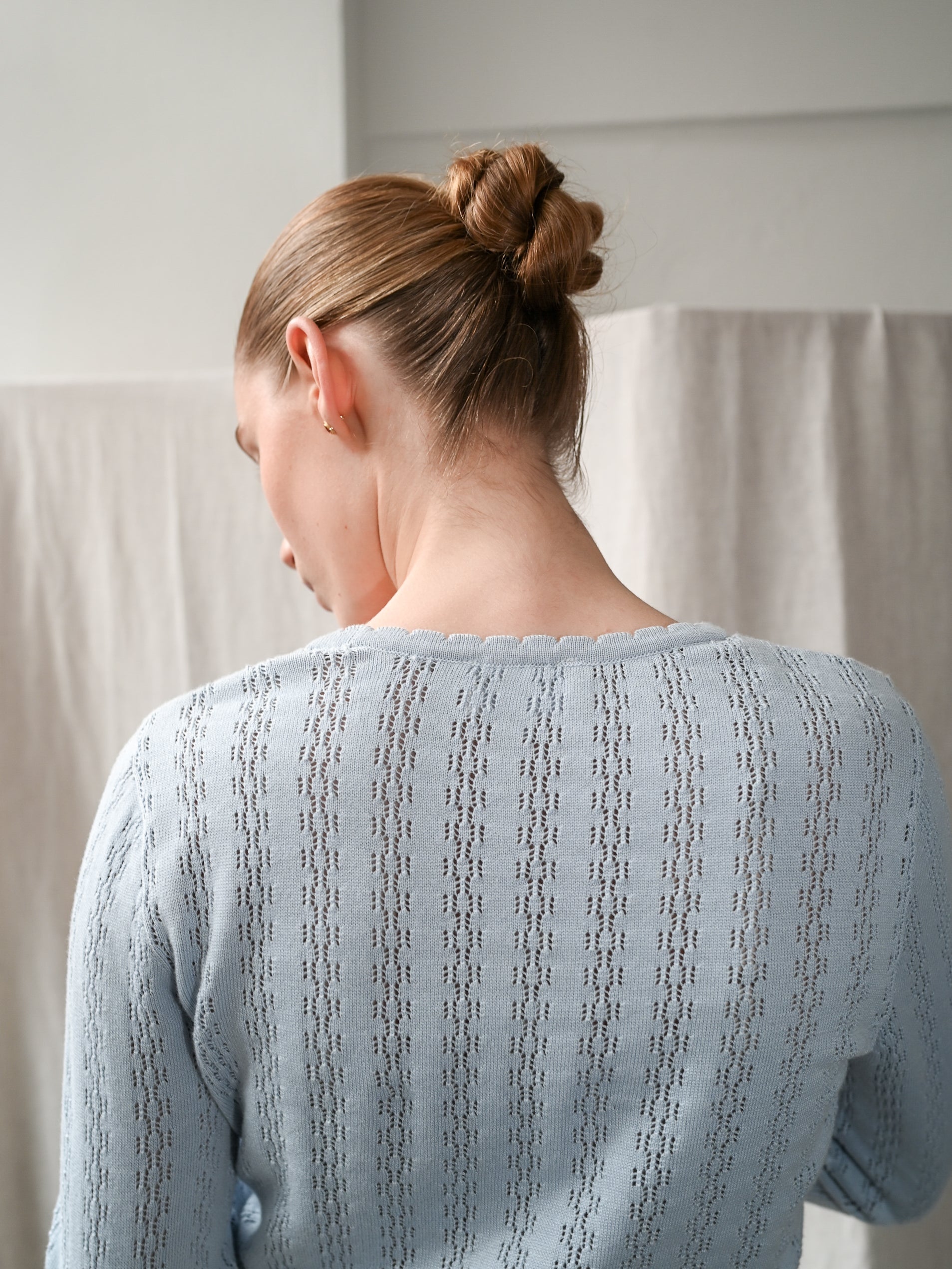 Nellie Knit Light Blue LS Blouse