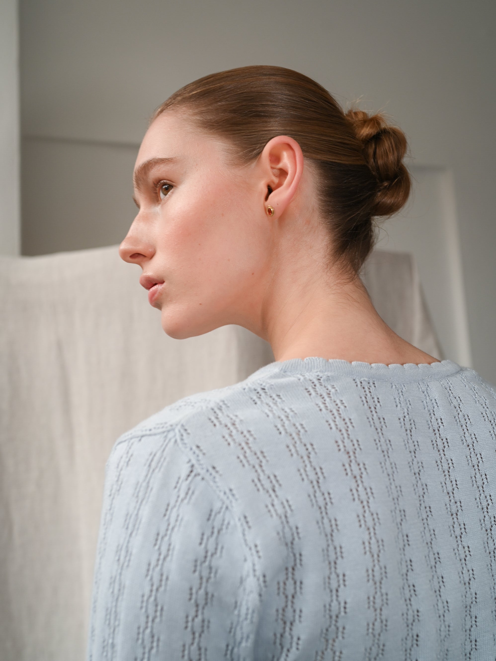 Nellie Knit Light Blue LS Blouse