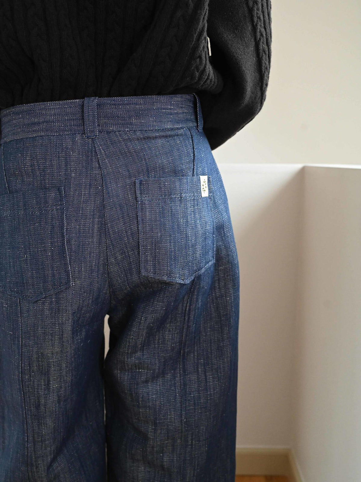 Elna Linen Denim Trousers Blue