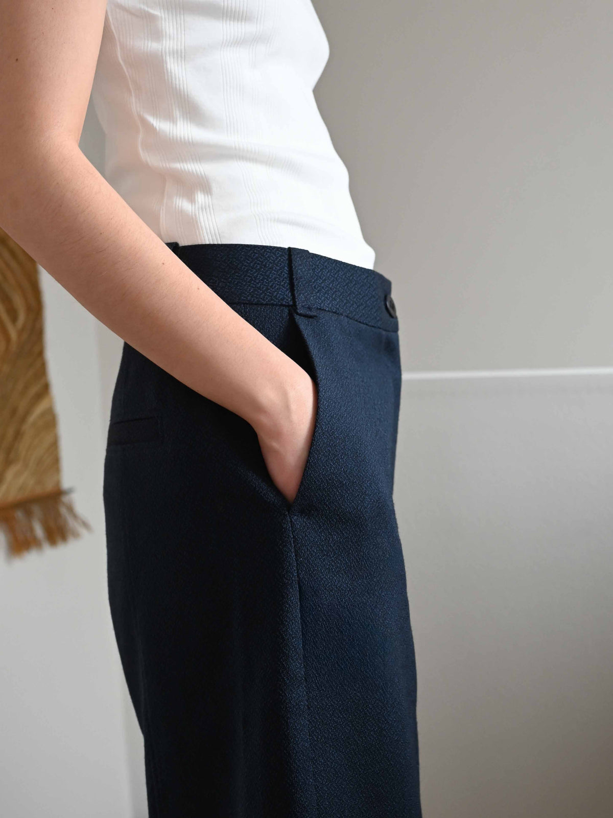 Donna Wool Trousers・Navy