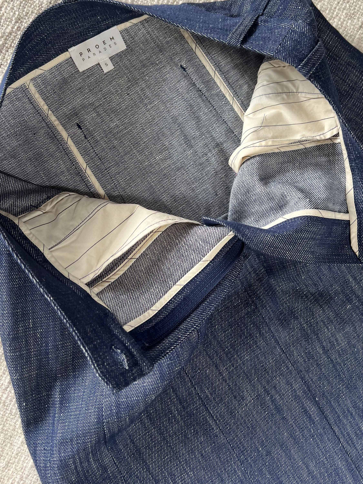 Elna Linen Denim Skirt・Blue