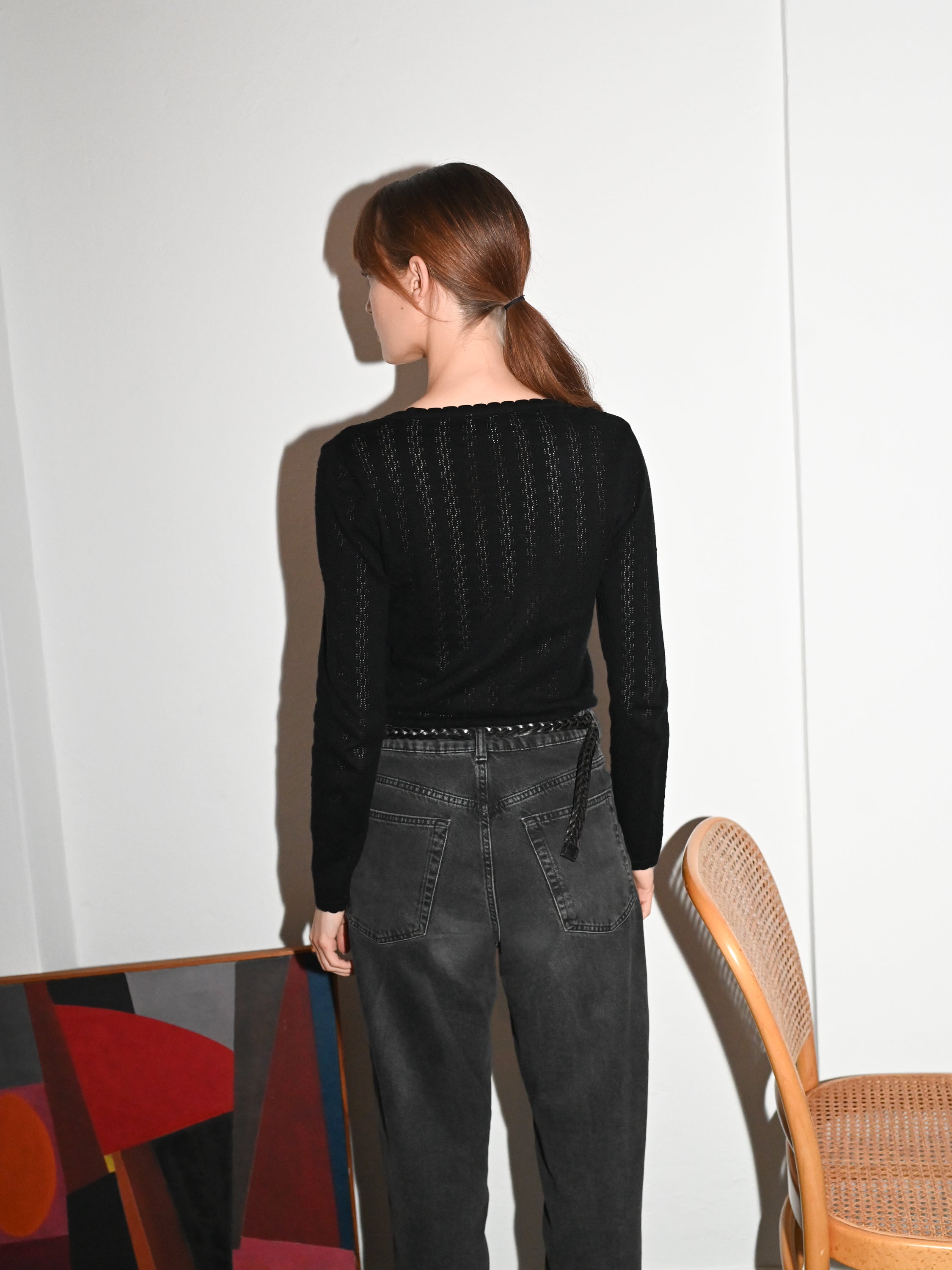 Nellie Knit Black LS Blouse