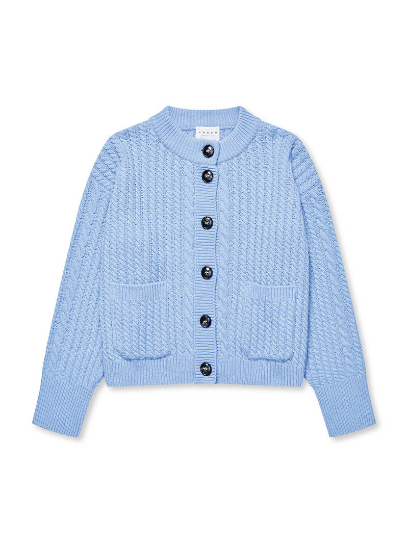 Gertrud Cable Cardigan Light Blue