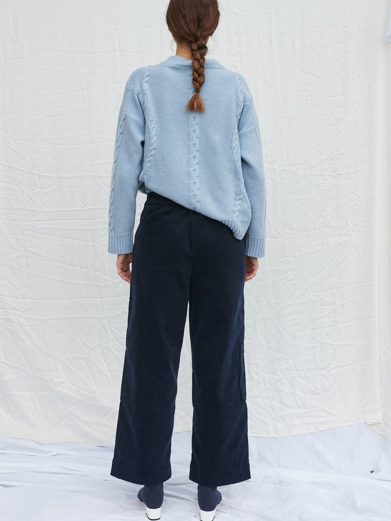 Kahlo Navy Corduroy Trousers