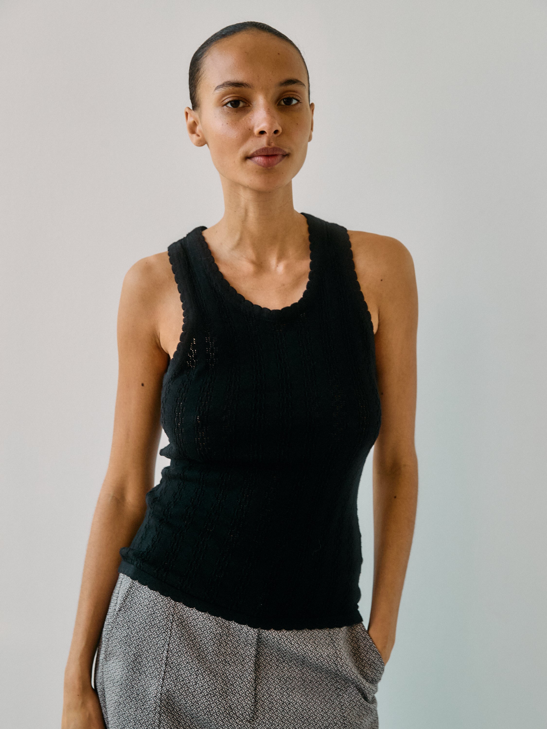Nellie Knit Black Tank Top