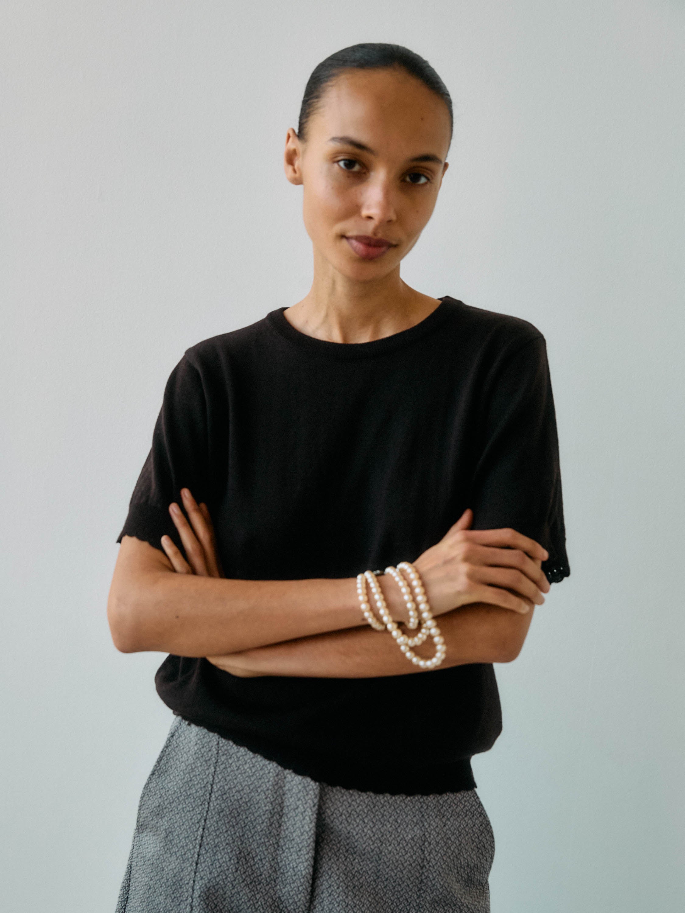 Anna Merino SS Tee・Espresso
