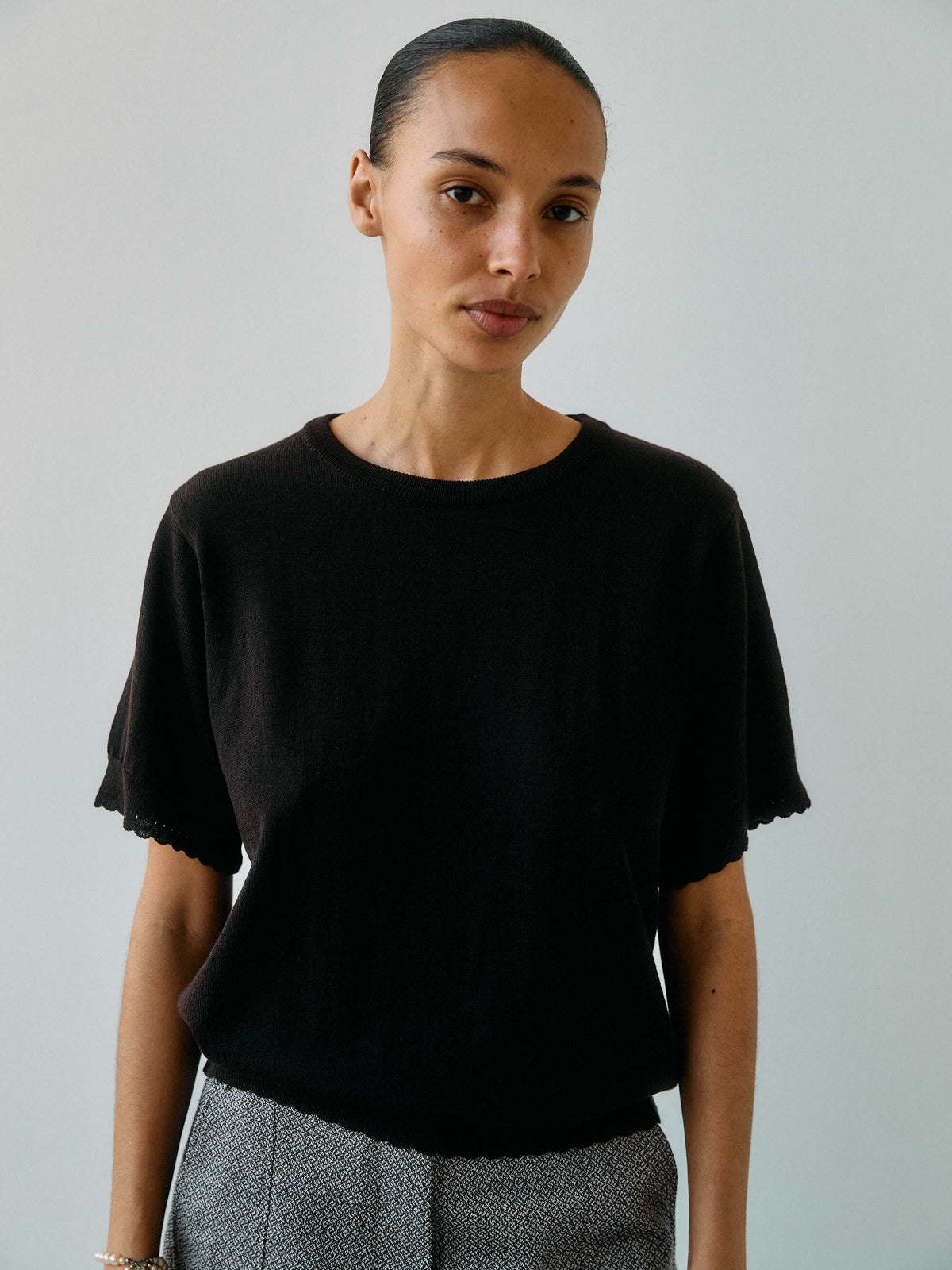 Anna Merino SS Tee・Espresso